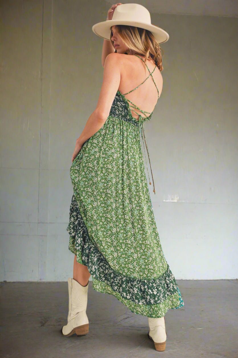 Aemi + Co Ditsy Floral Ruffled Hem Maxi Cami Dress - Pistols 'n Petticoats - #westernboutique# - #westernfashion#
