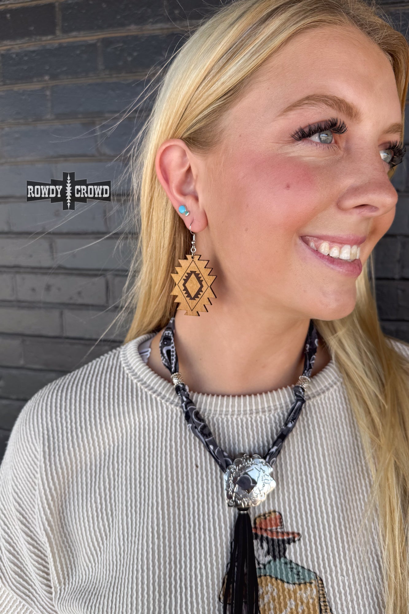 Aztec Cowgirl Earrings - Pistols 'n Petticoats - western boutique - womens western wear - western wear womens