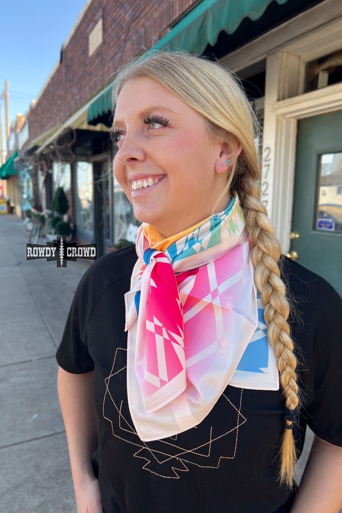 Aztec Rainbow Wild Rag/ Scarf - Pistols 'n Petticoats - #westernboutique# - #westernfashion#
