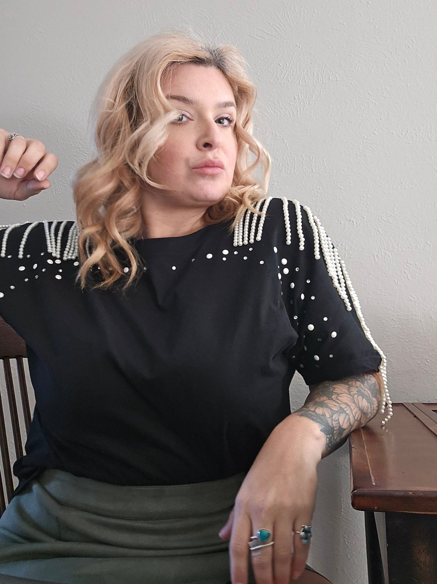 Black pearl top - Pistols 'n Petticoats - #westernboutique# - #westernfashion#