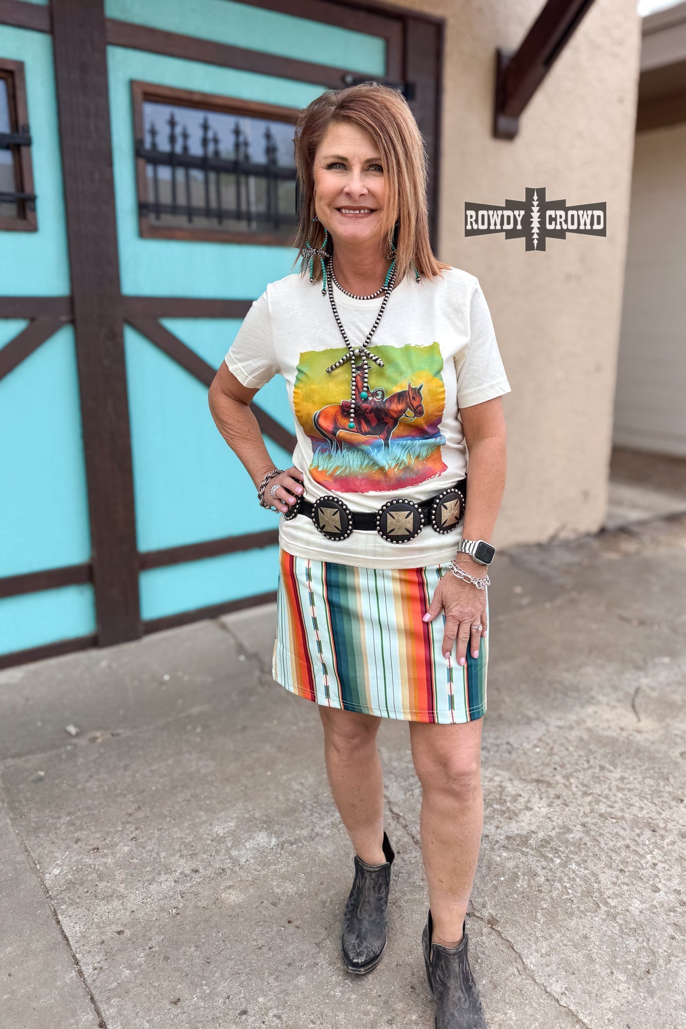 Blazin' Trails Tee - Pistols 'n Petticoats - #westernboutique# - #westernfashion#