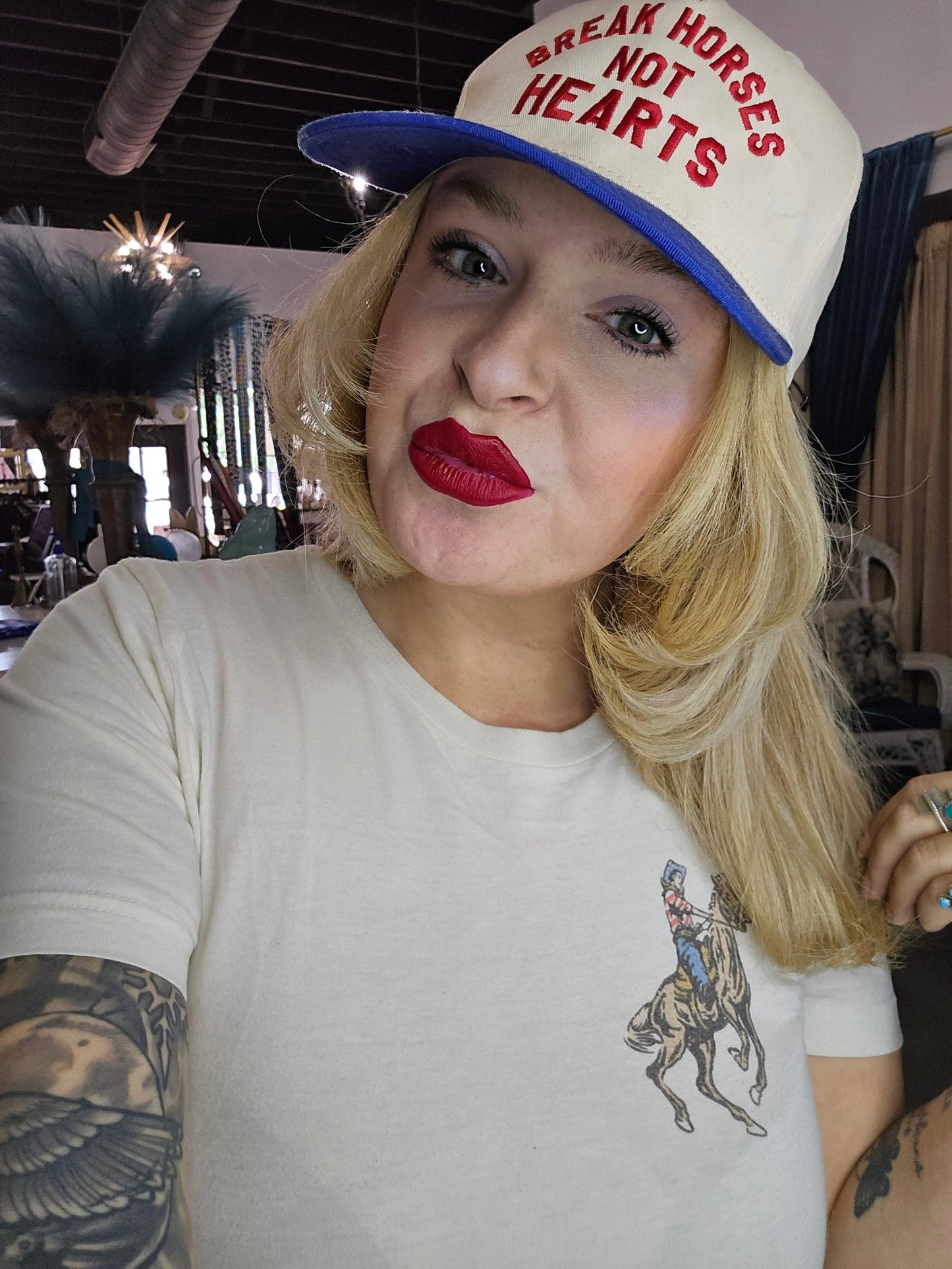 Break Horses Not Hearts - country trucker hats - Pistols 'n Petticoats - #westernboutique# - #westernfashion#