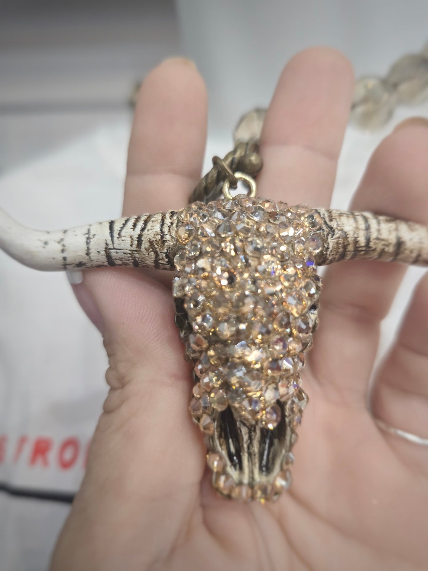 Bull Skull Necklace - western beaded necklace - Pistols 'n Petticoats - #westernboutique# - #westernfashion#