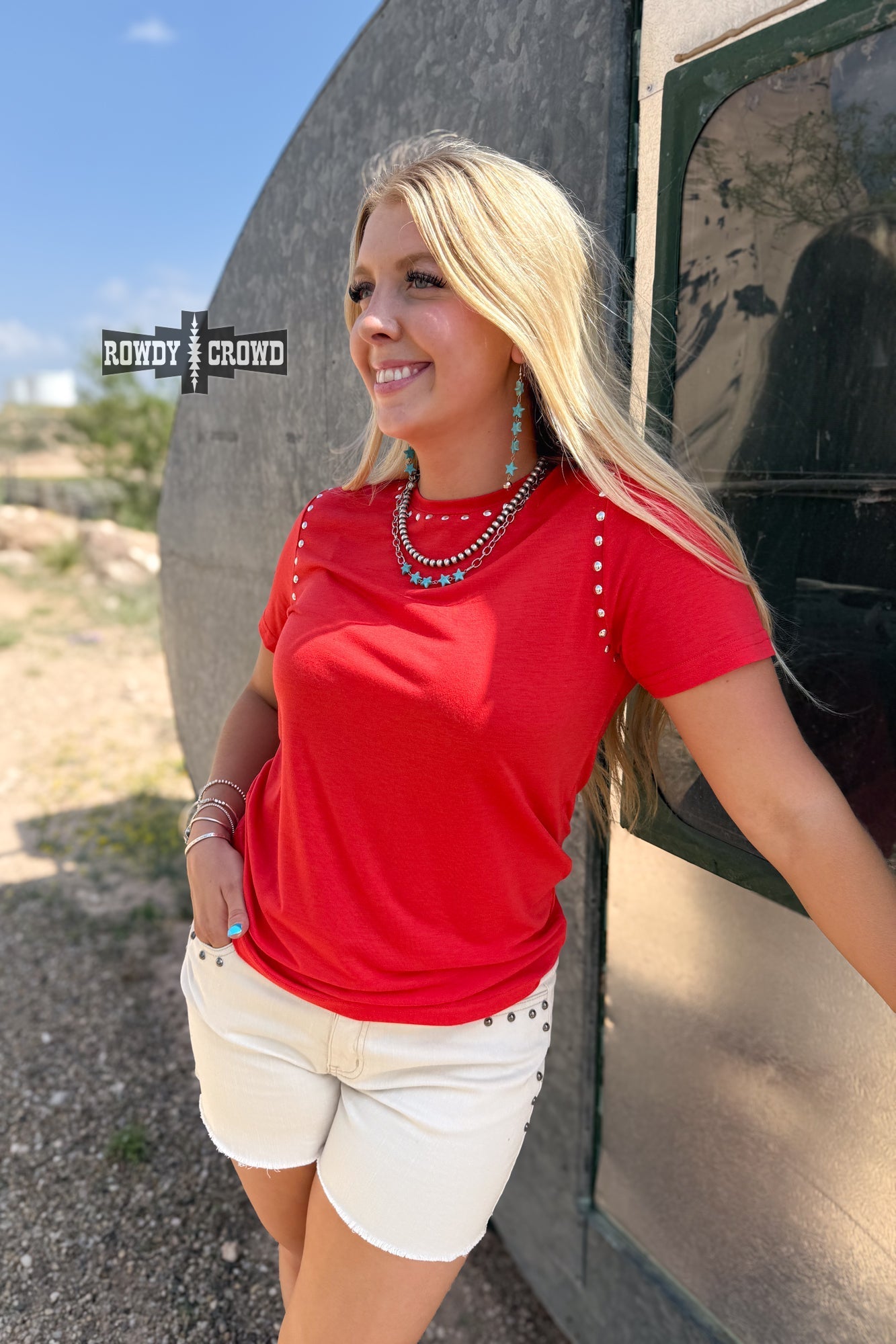 CANDY APPLE - Starry Stud Tee - Pistols 'n Petticoats - western boutique - womens western wear - western wear womens