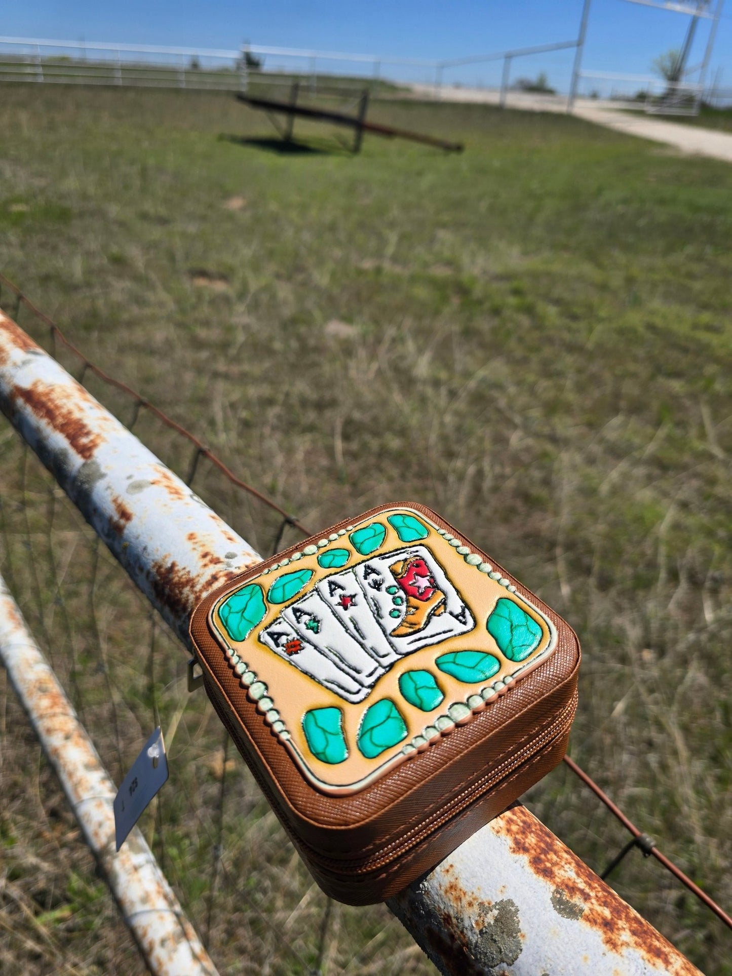 Cards Tooled Jewelry Case - Pistols 'n Petticoats - #westernboutique# - #westernfashion#