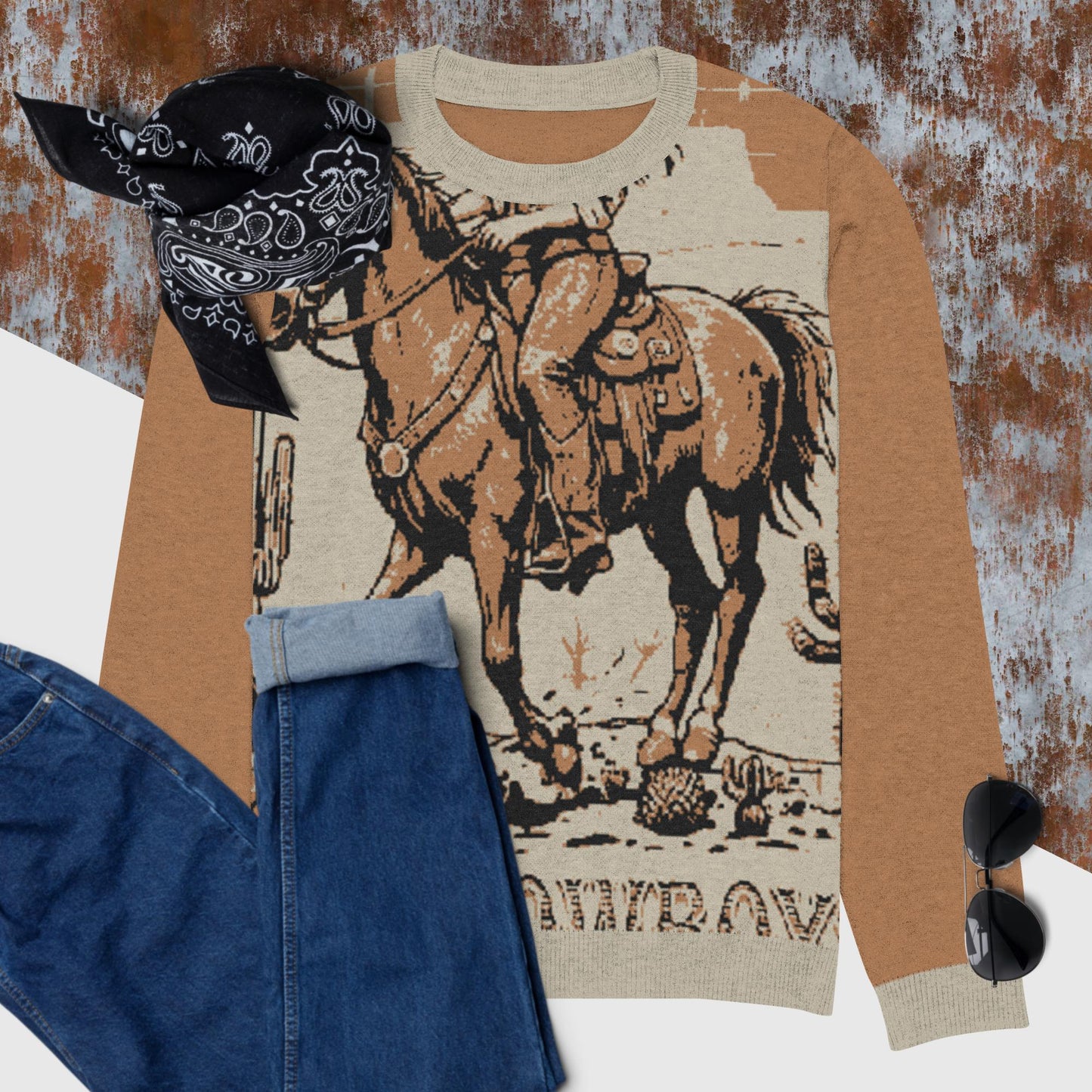 Chase Dreams not Cowboys Knitted crew neck sweater - Pistols 'n Petticoats - #westernboutique# - #westernfashion#