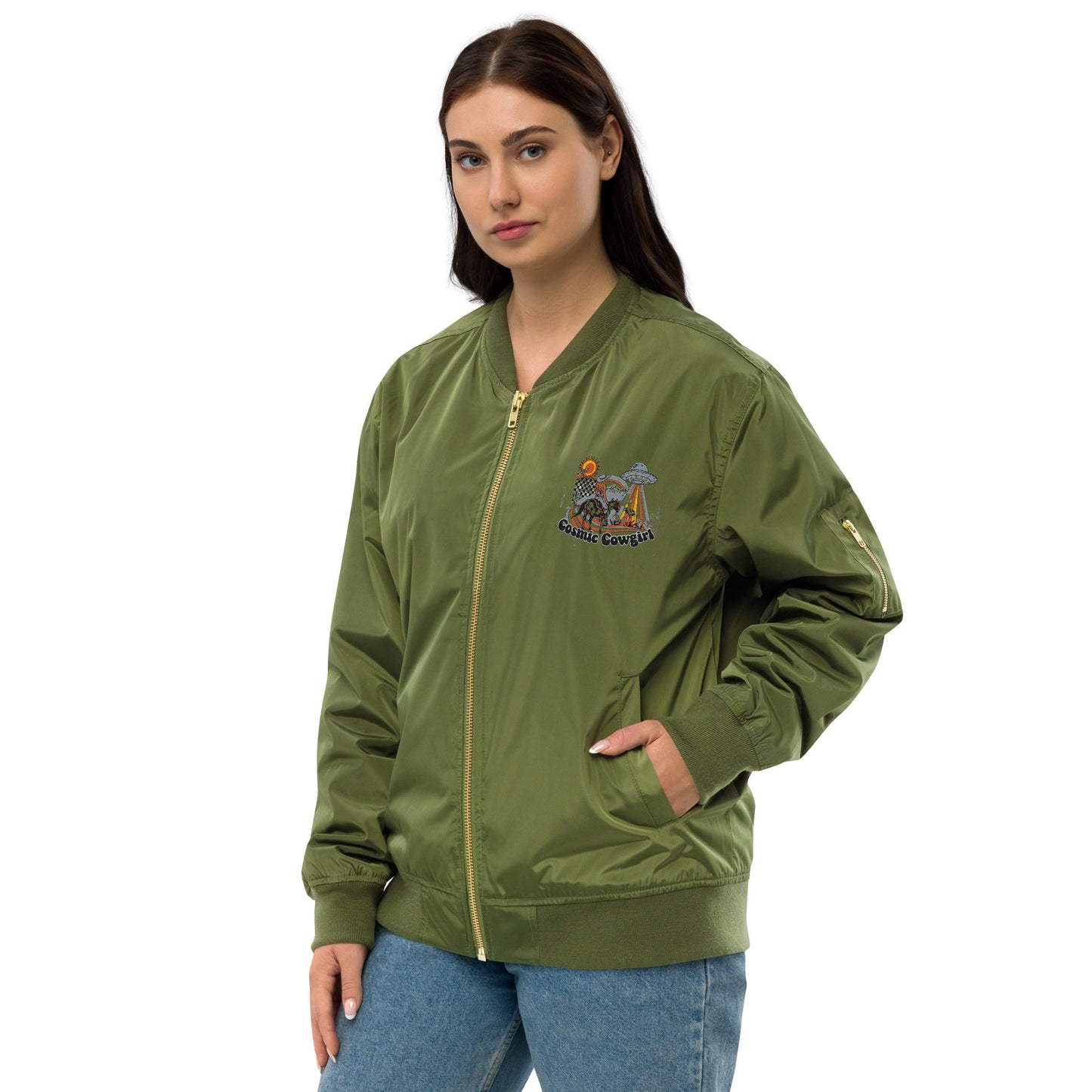 Cosmic Cowgirl Premium recycled bomber jacket - Pistols 'n Petticoats - #westernboutique# - #westernfashion#