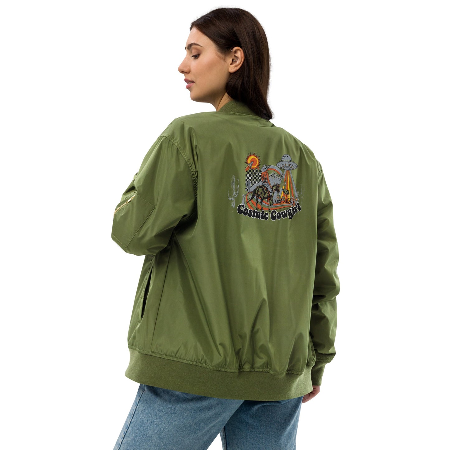 Cosmic Cowgirl Premium recycled bomber jacket - Pistols 'n Petticoats - #westernboutique# - #westernfashion#