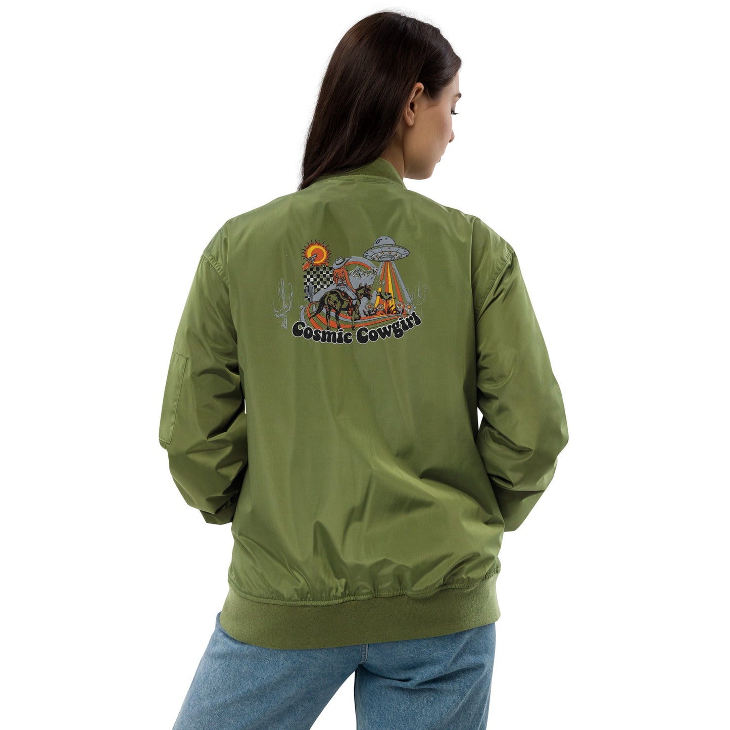 Cosmic Cowgirl Premium recycled bomber jacket - Pistols 'n Petticoats - #westernboutique# - #westernfashion#