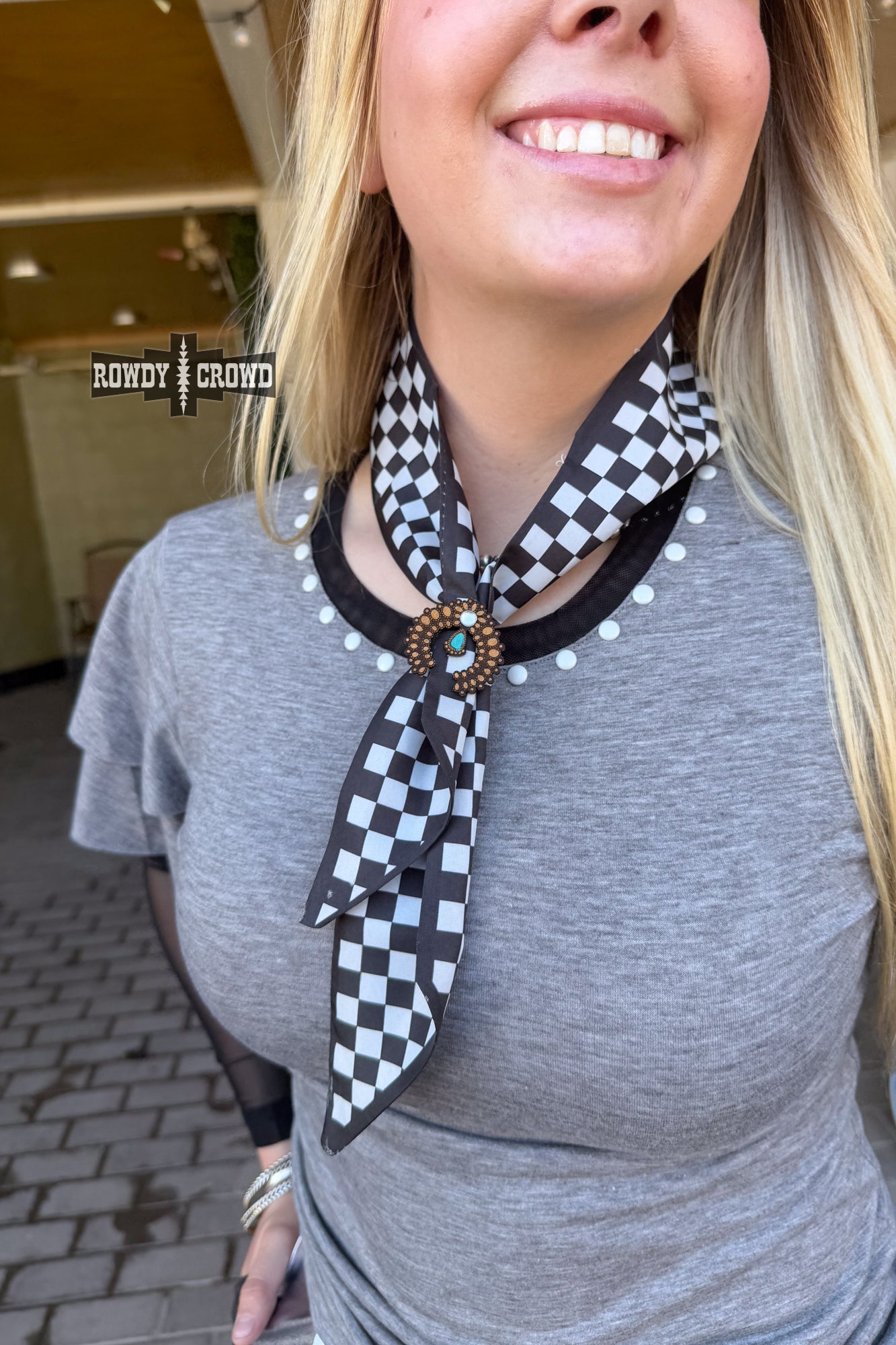 Cowboy Checkered Scarf - Pistols 'n Petticoats - #westernboutique# - #westernfashion#