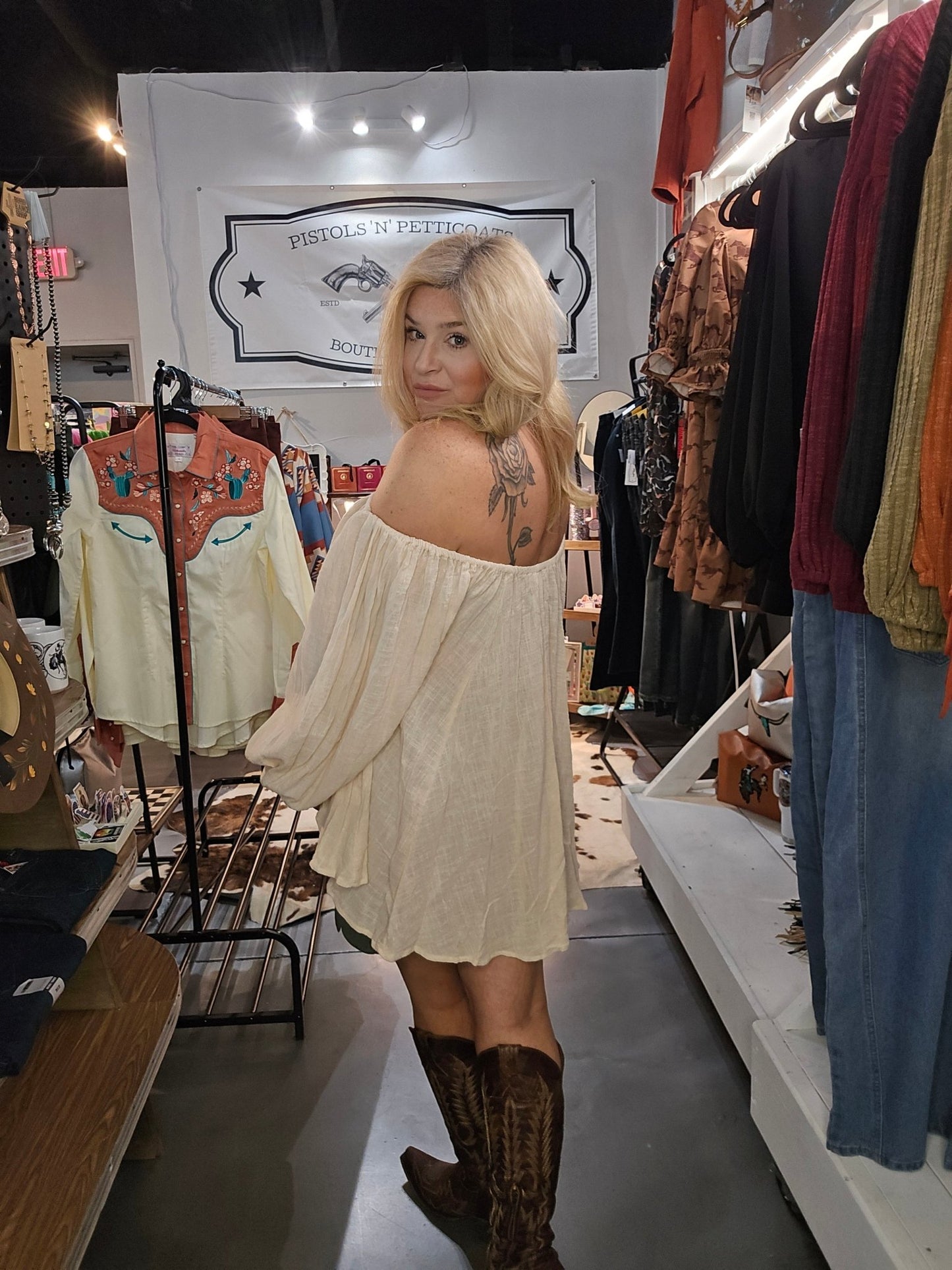 Cream Boho Top - Pistols 'n Petticoats - #westernboutique# - #westernfashion#