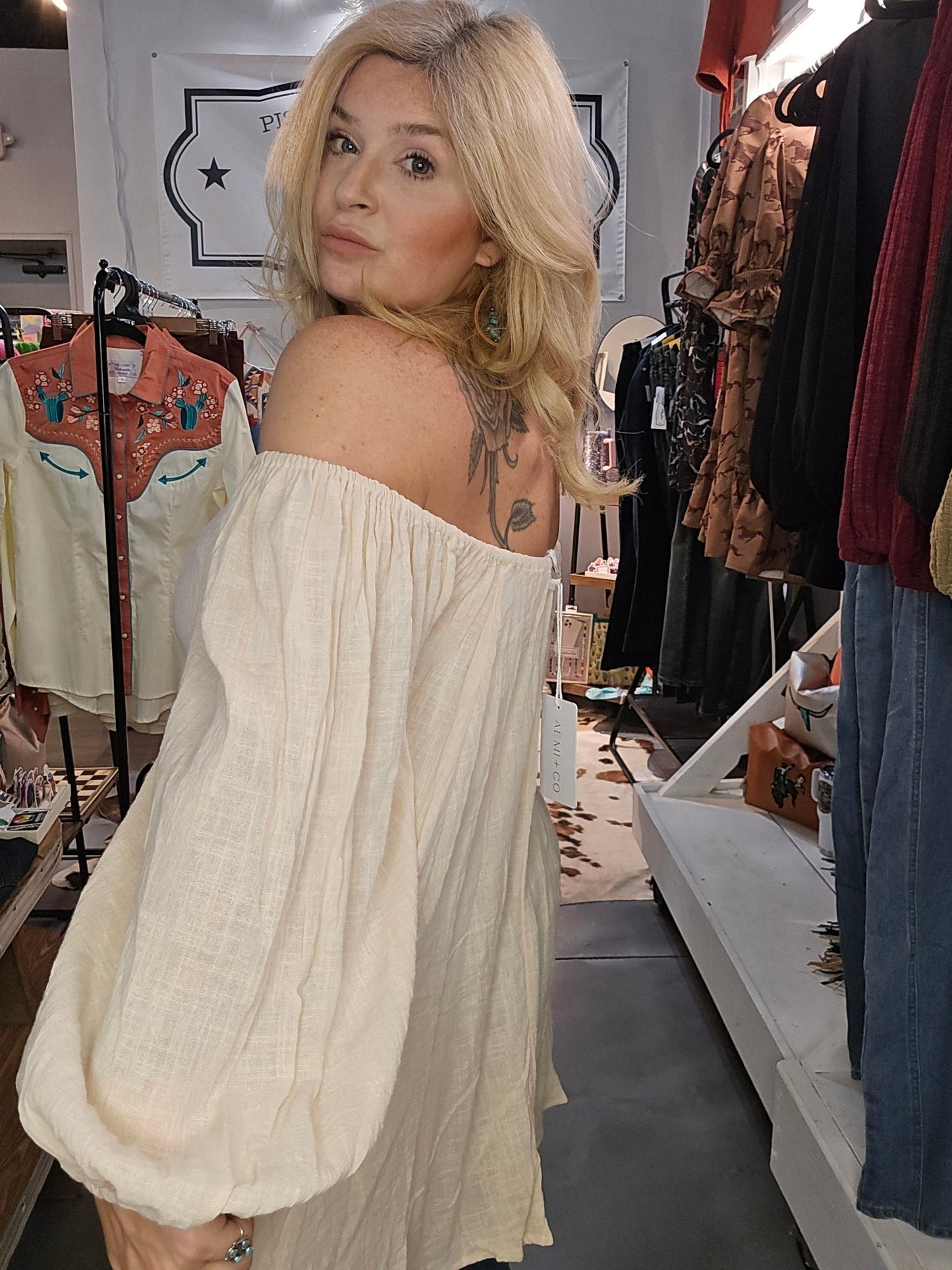 Cream Boho Top - Pistols 'n Petticoats - #westernboutique# - #westernfashion#