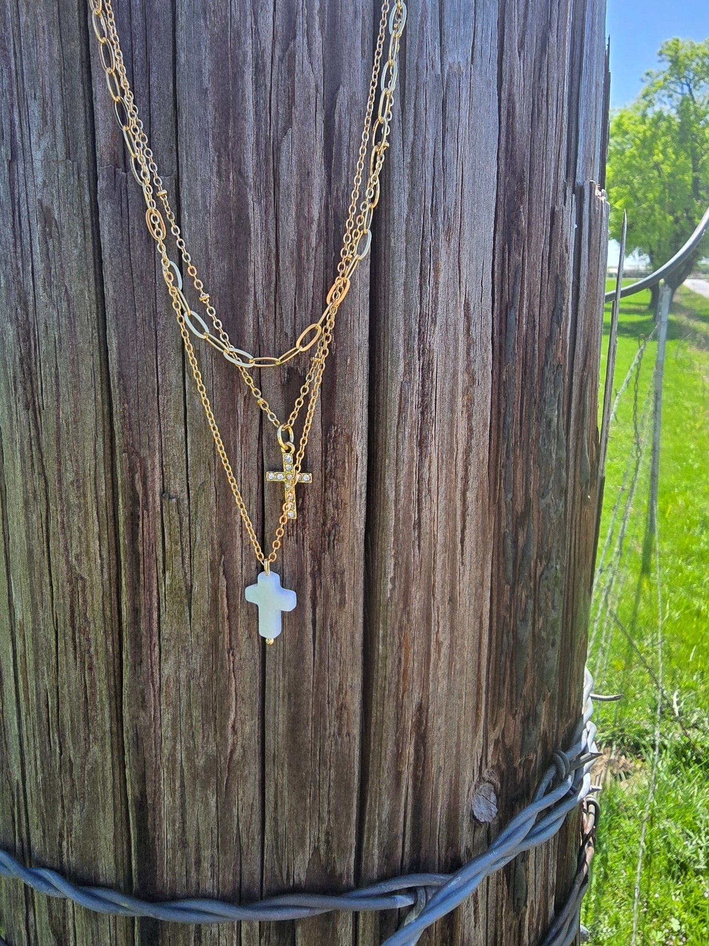Cross Layer Necklace - Pistols 'n Petticoats - #westernboutique# - #westernfashion#