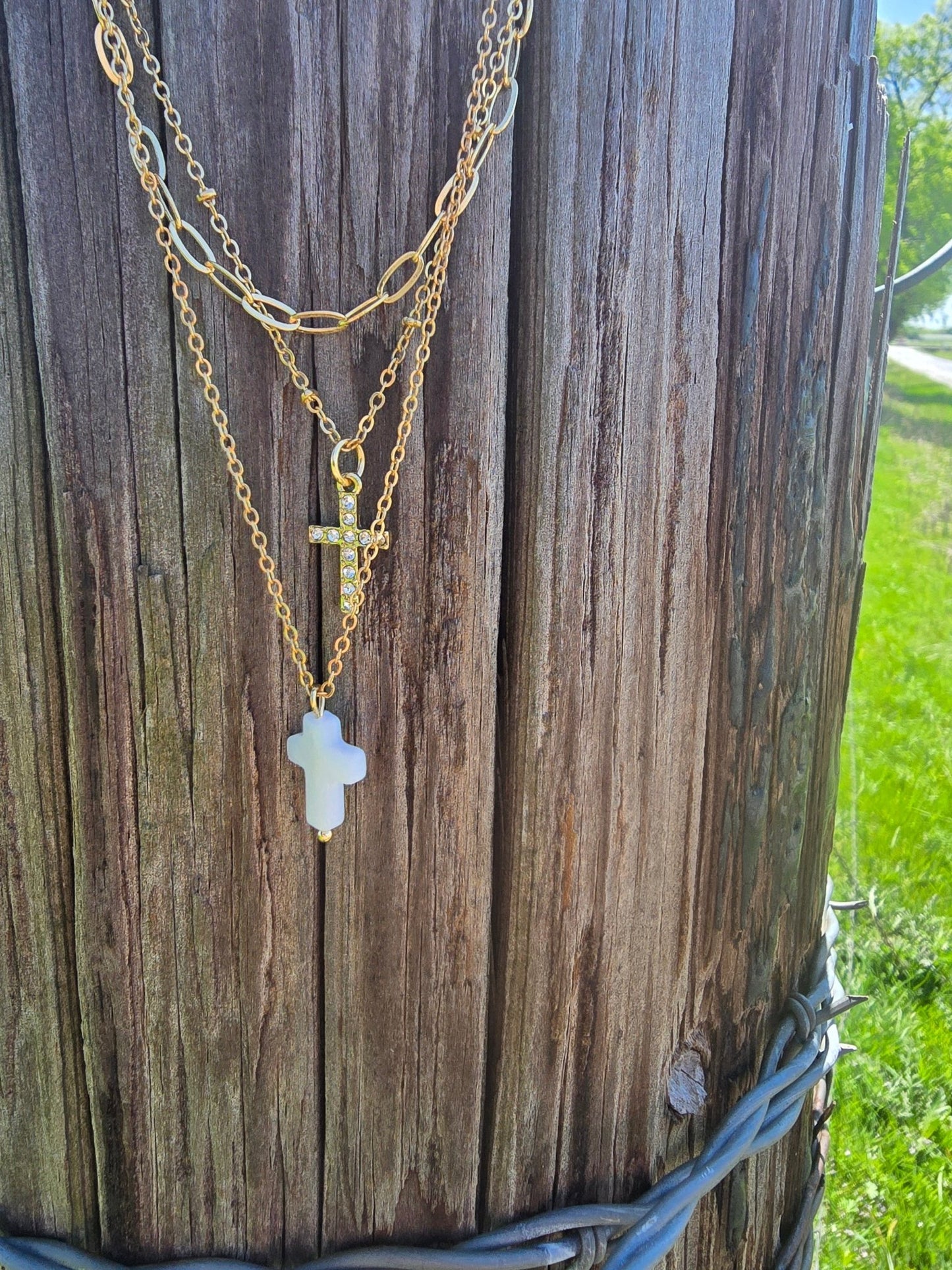 Cross Layer Necklace - Pistols 'n Petticoats - #westernboutique# - #westernfashion#
