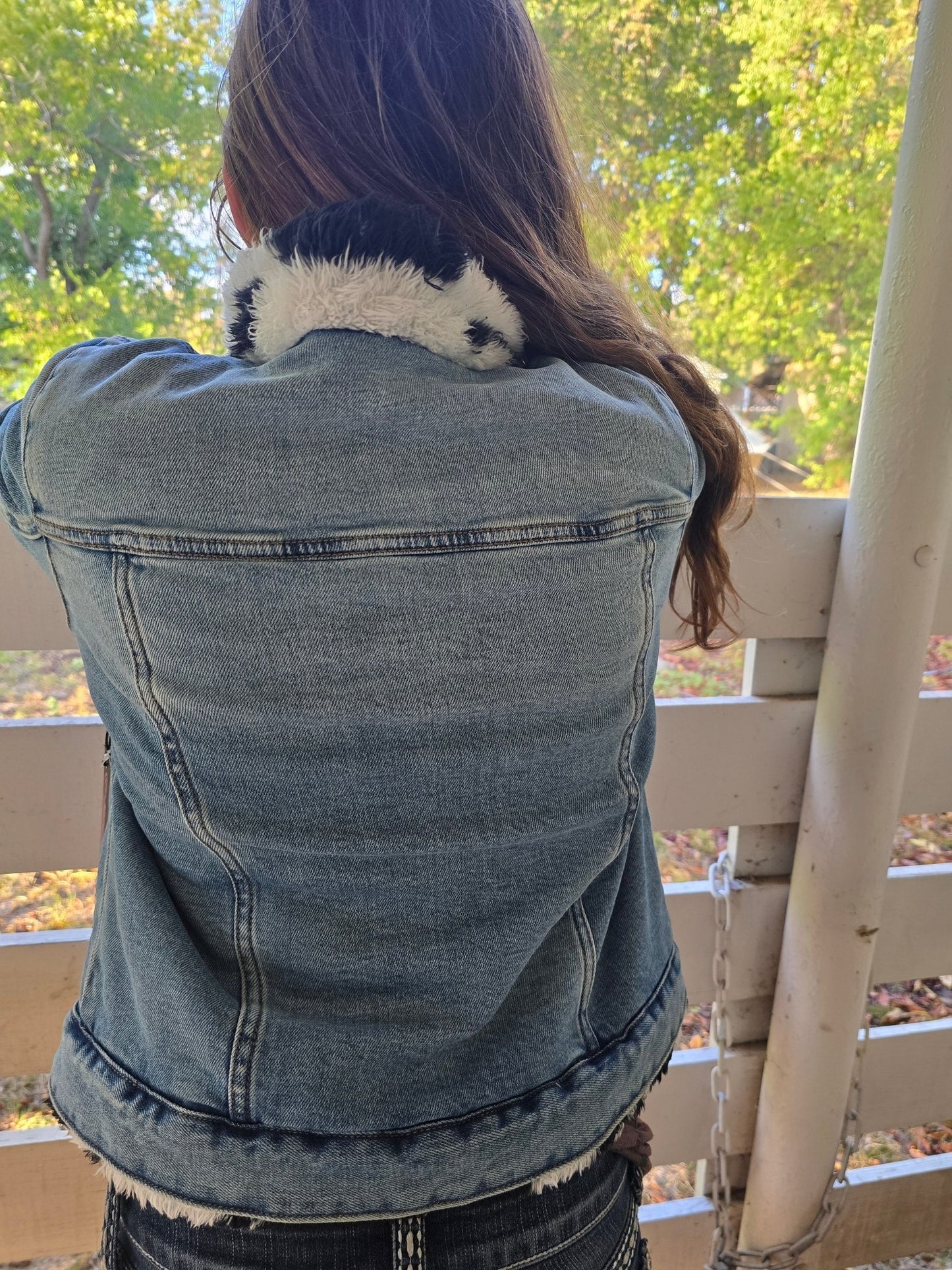 Denim Reversible Shurpa Jacket - Pistols 'n Petticoats - #westernboutique# - #westernfashion#