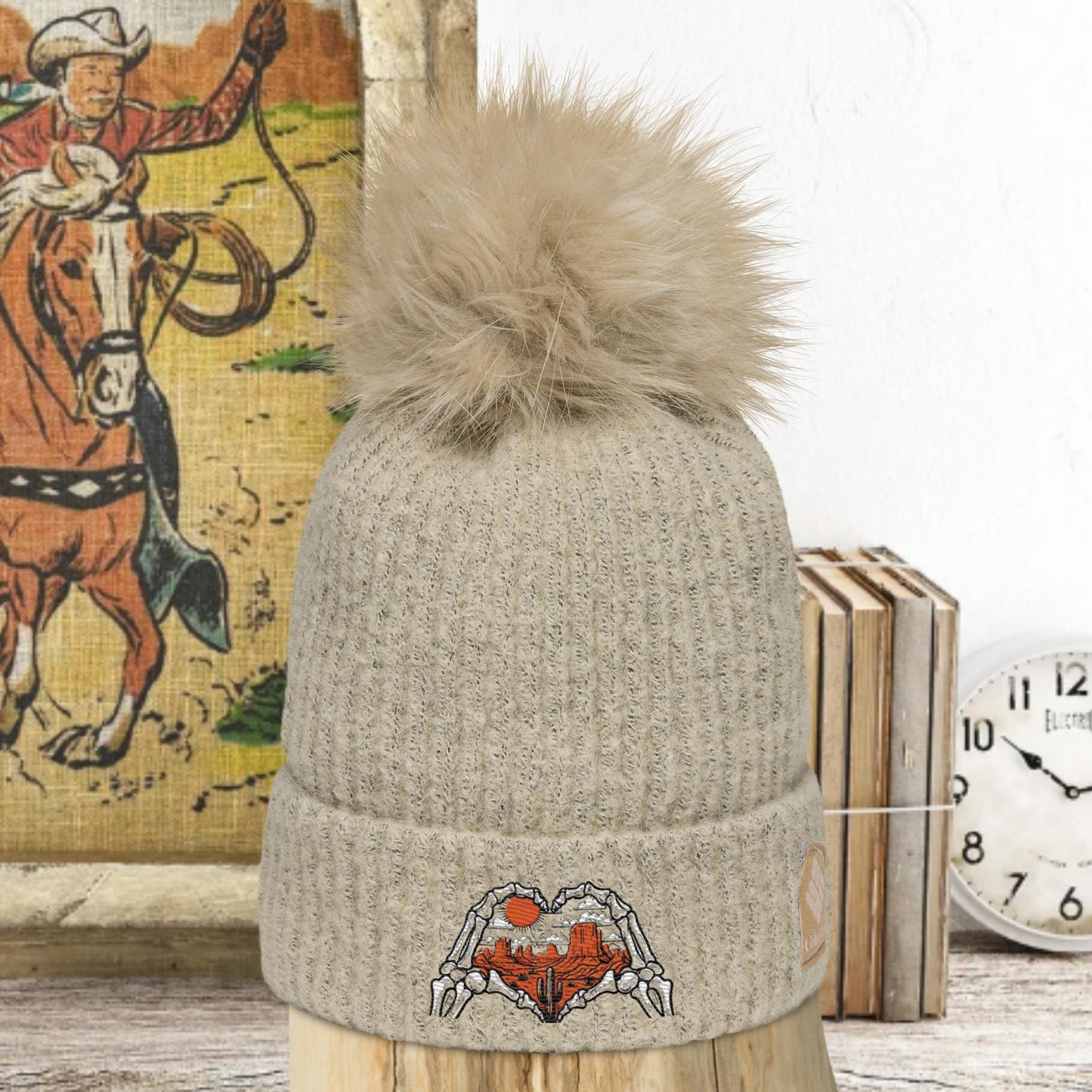 Dessert Heart Columbia pom - pom beanie - Pistols 'n Petticoats - #westernboutique# - #westernfashion#