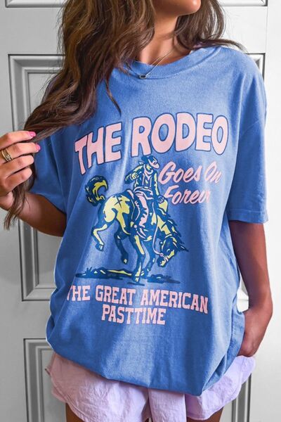 Graphic Round Neck Short Sleeve T-Shirt - Pistols 'n Petticoats - #westernboutique# - #westernfashion#