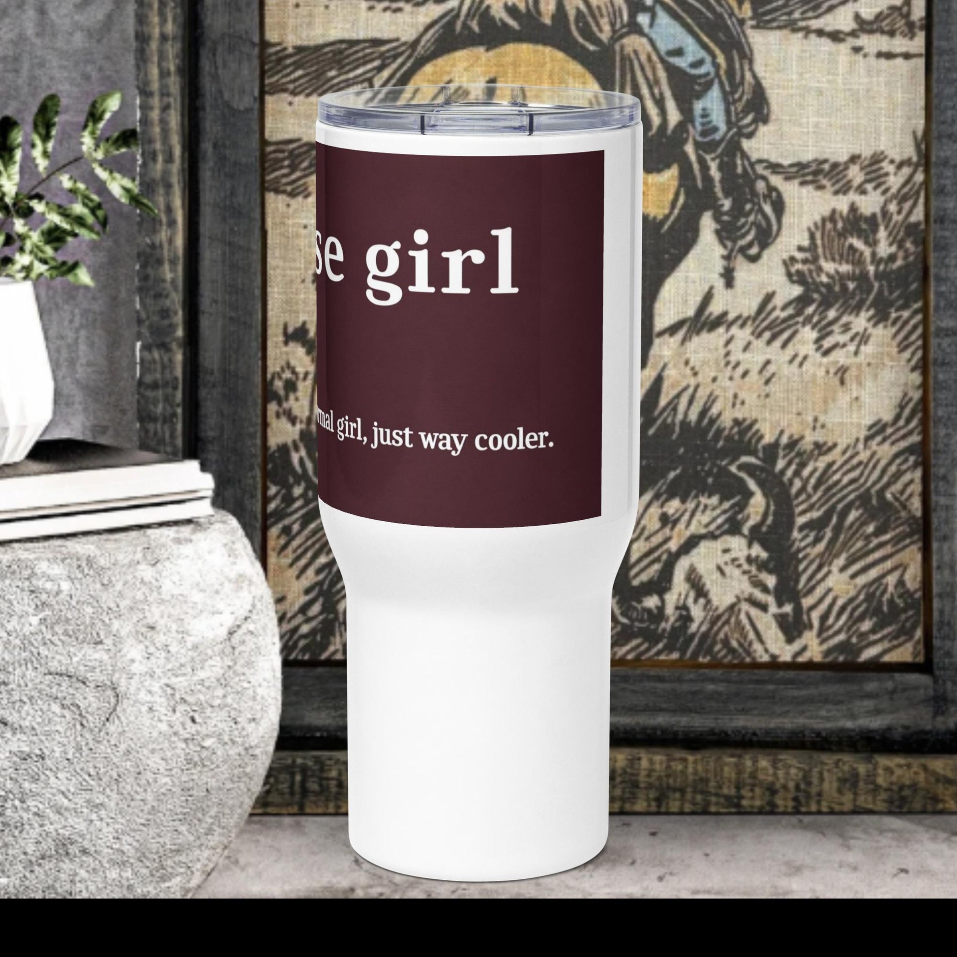 Horse Girl Travel mug with a handle - Pistols 'n Petticoats - #westernboutique# - #westernfashion#