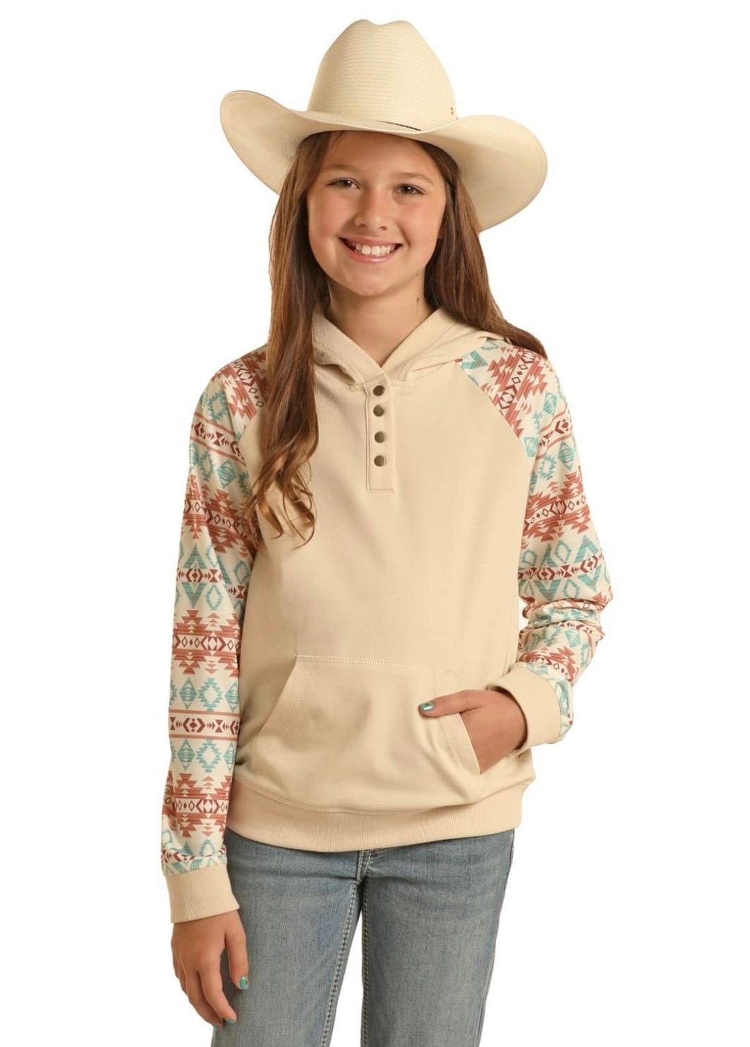 Kids Aztec hoodie - Pistols 'n Petticoats - western boutique - womens western wear - western wear womens
