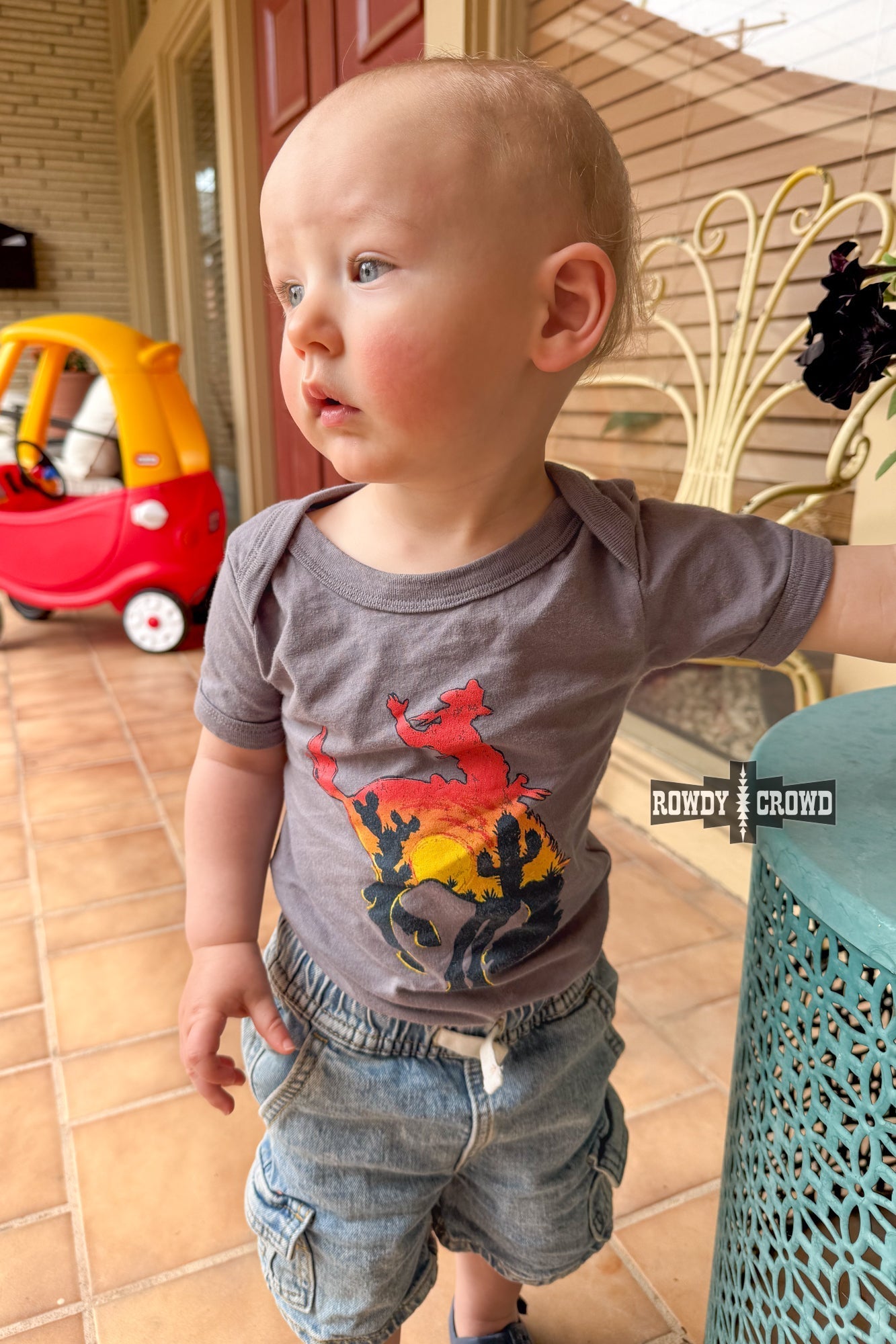 KIDS Bowie Bronc Onesie - Pistols 'n Petticoats - western boutique - womens western wear - western wear womens