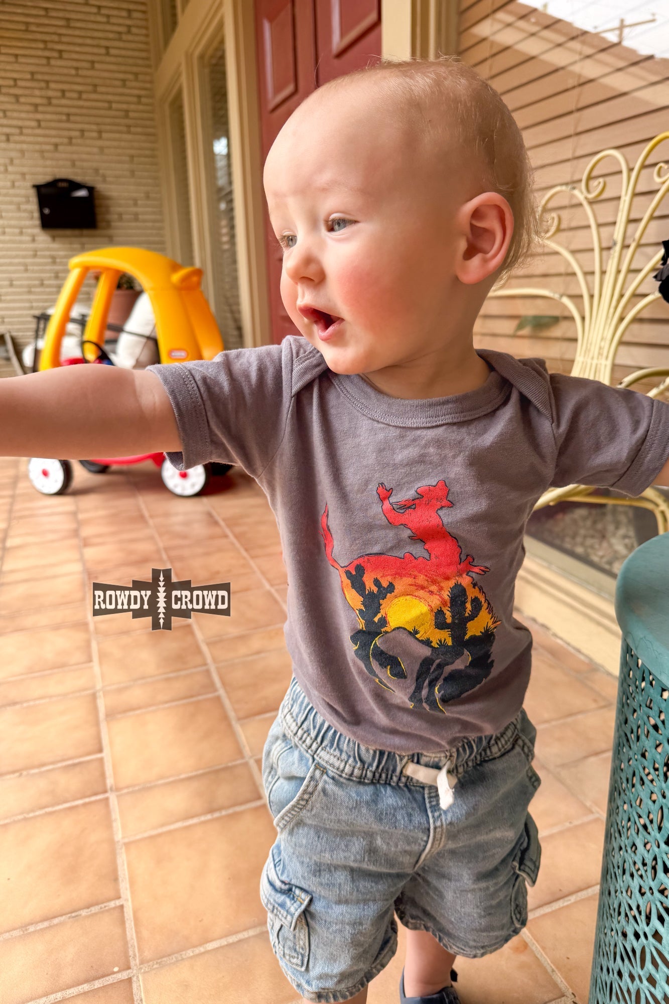 KIDS Bowie Bronc Onesie - Pistols 'n Petticoats - western boutique - womens western wear - western wear womens