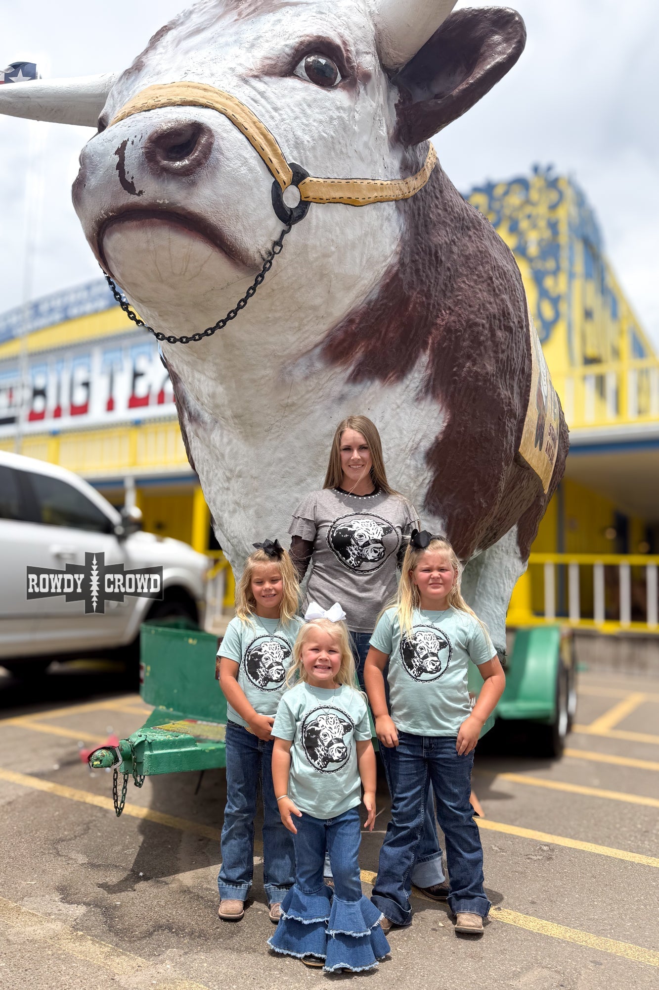 KIDS Happy Hereford Tee - BLUE - Pistols 'n Petticoats - western boutique - womens western wear - western wear womens