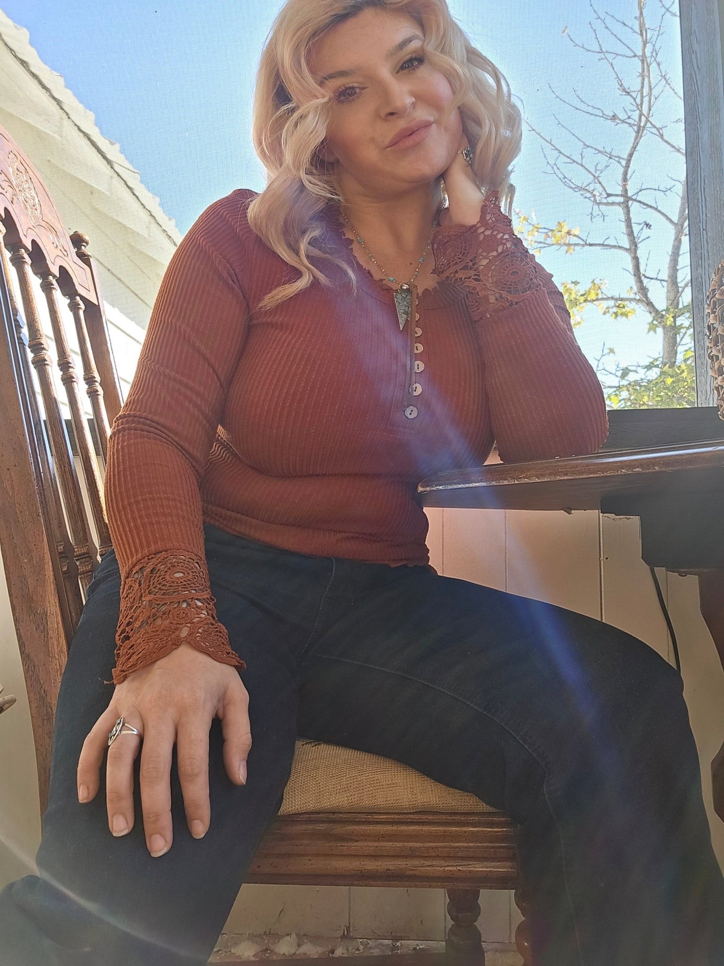 Knitted long sleeve top - Pistols 'n Petticoats - #westernboutique# - #westernfashion#
