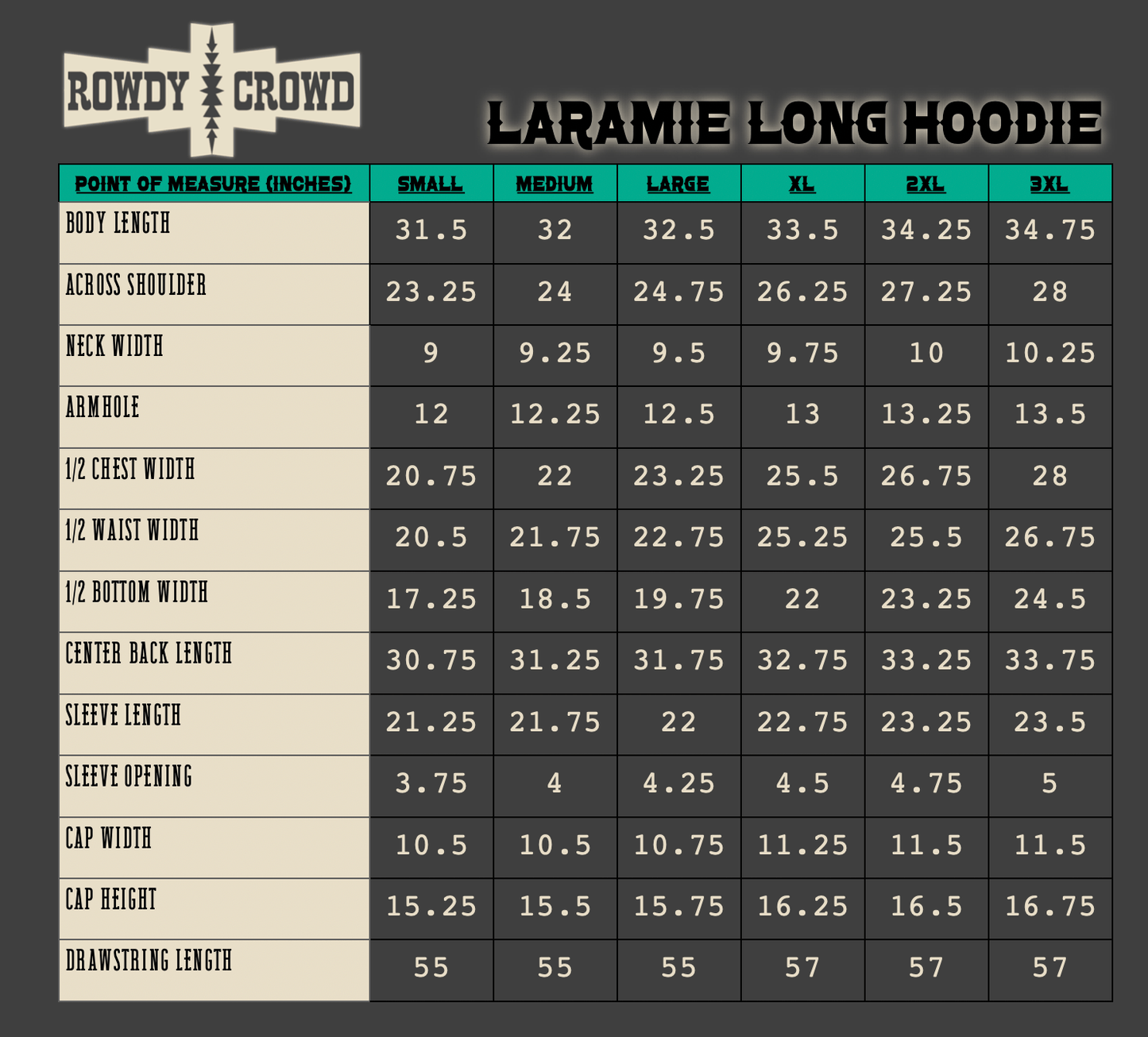 Laramie Long Hoodie - Pistols 'n Petticoats - #westernboutique# - #westernfashion#