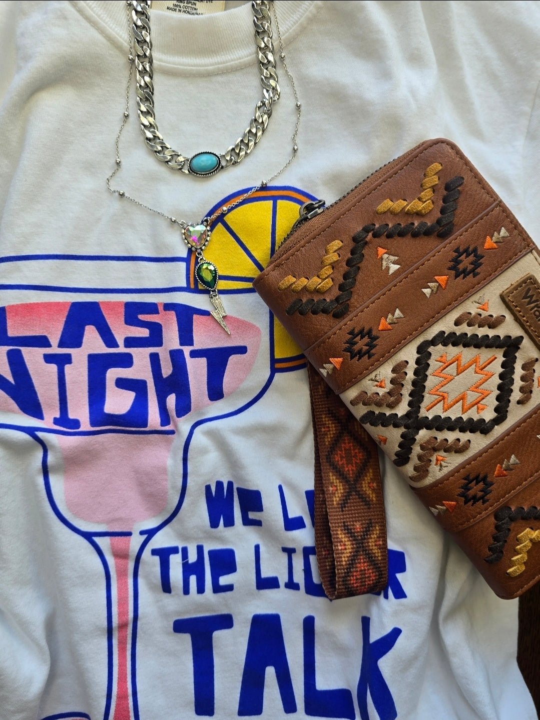 Last Night tee, western graphic t-shirt, vintage print tee, cowgirl graphic tee, women’s western tee, country concert tee, statement tee western