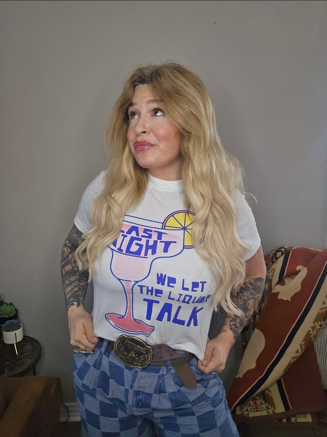 Last Night tee, western graphic t-shirt, vintage print tee, cowgirl graphic tee, women’s western tee, country concert tee, statement tee western