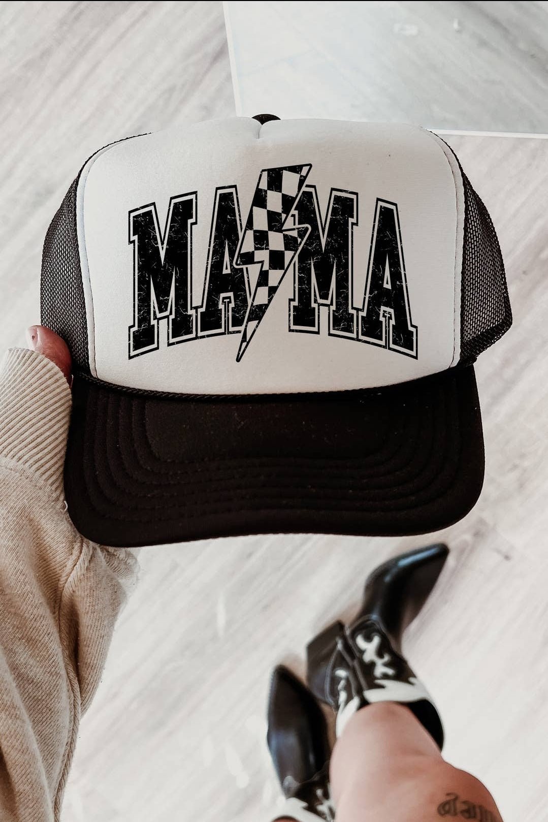 Mama Lightening Bolt Trucker Cap - mom trucker hats - Pistols 'n Petticoats - #westernboutique# - #westernfashion#