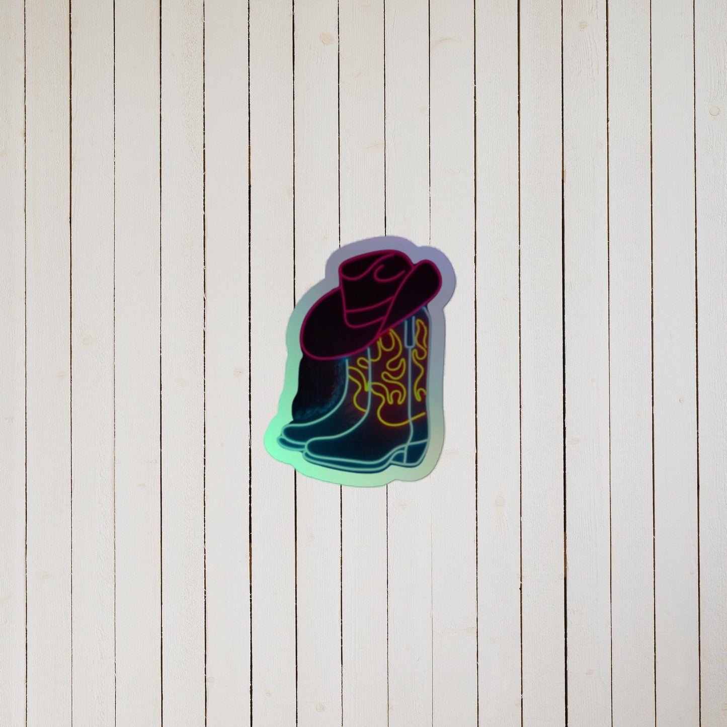 Neon Boots Holographic stickers - Pistols 'n Petticoats - #westernboutique# - #westernfashion#