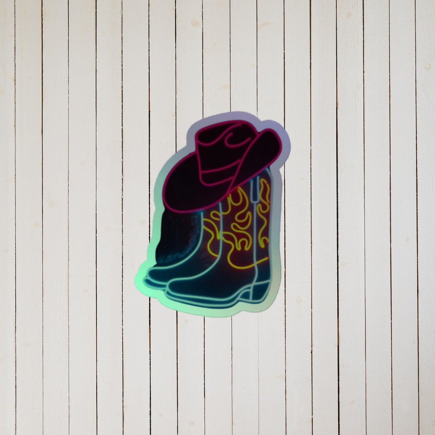 Neon Boots Holographic stickers - Pistols 'n Petticoats - #westernboutique# - #westernfashion#