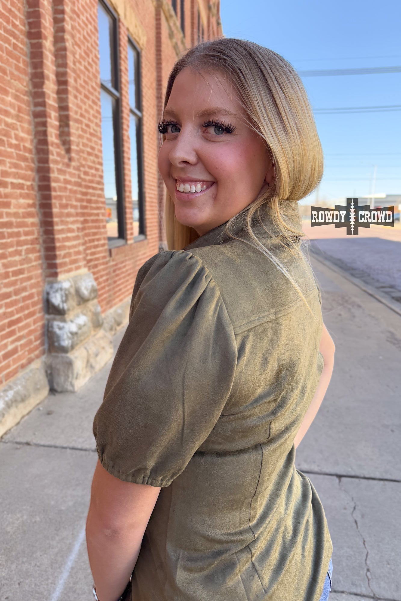 OLIVE - Calaboose Top - Pistols 'n Petticoats - #westernboutique# - #westernfashion#
