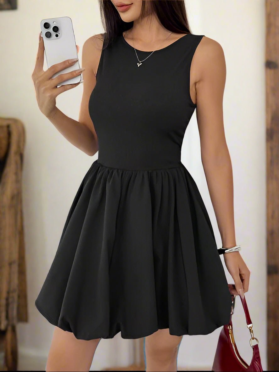 Perfee Ruched Sleeveless Mini Black Dress - Pistols 'n Petticoats - #westernboutique# - #westernfashion#