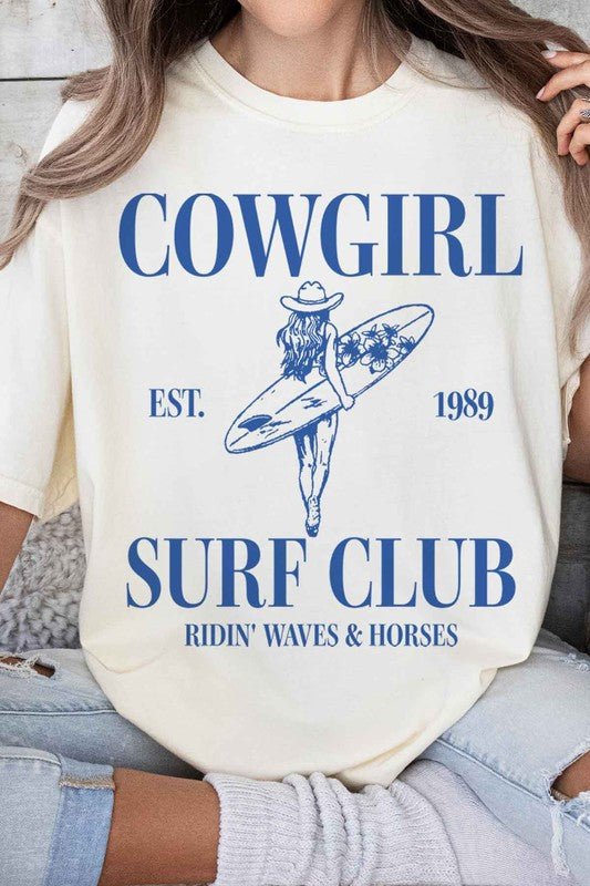 PLUS SIZE COWGIRL SURF CLUB GRAPHIC TEE - Pistols 'n Petticoats - #westernboutique# - #westernfashion#