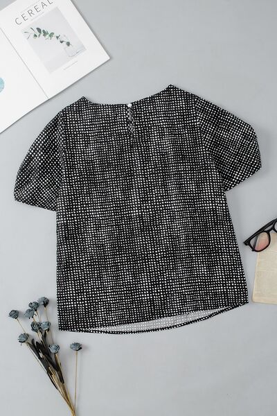 Printed Short Puff Sleeve Blouse - Pistols 'n Petticoats - #westernboutique# - #westernfashion#