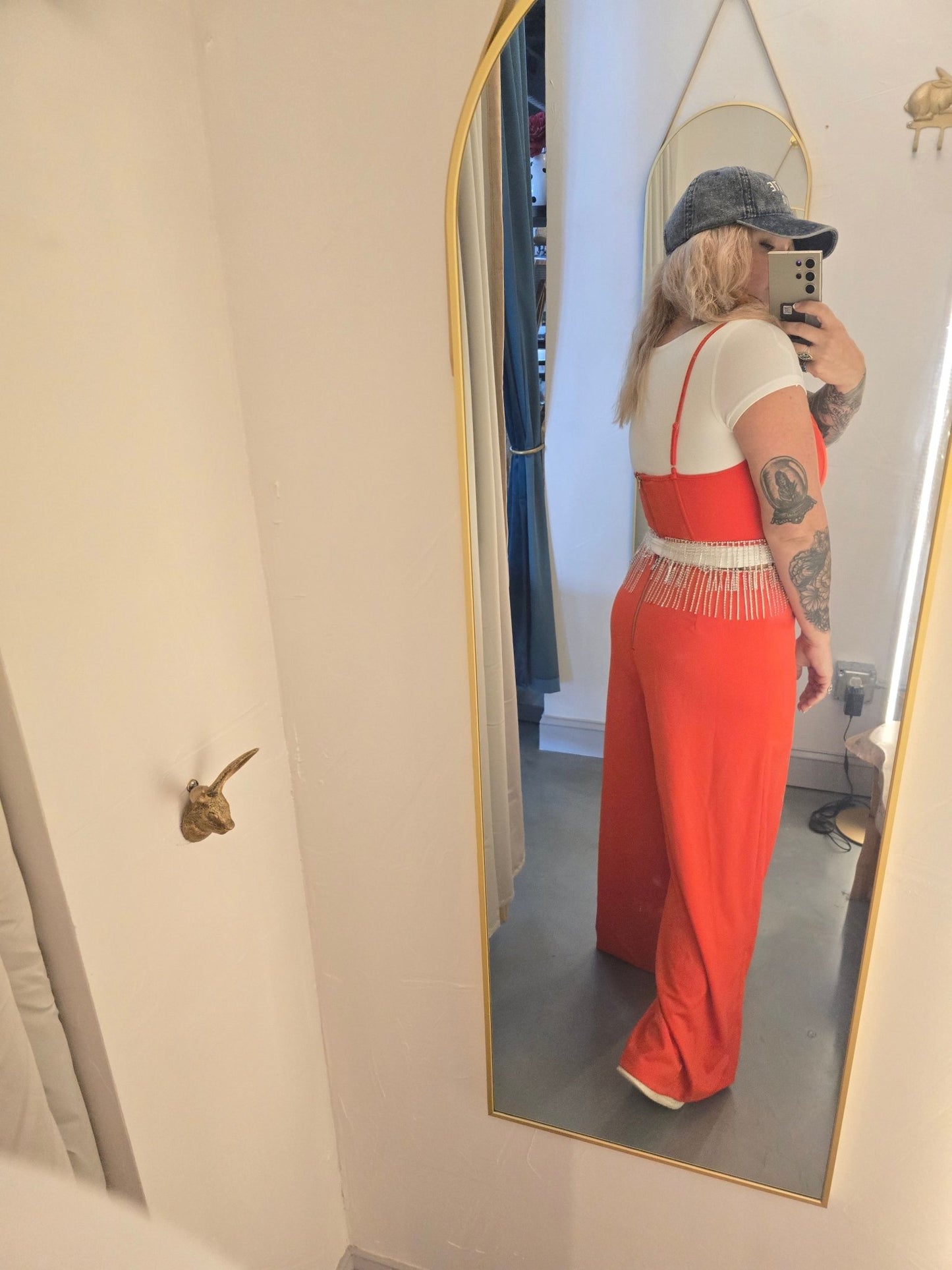 Rhinestone Fringe Cut Out Side Open Back Jumpsuit - Pistols 'n Petticoats - #westernboutique# - #westernfashion#