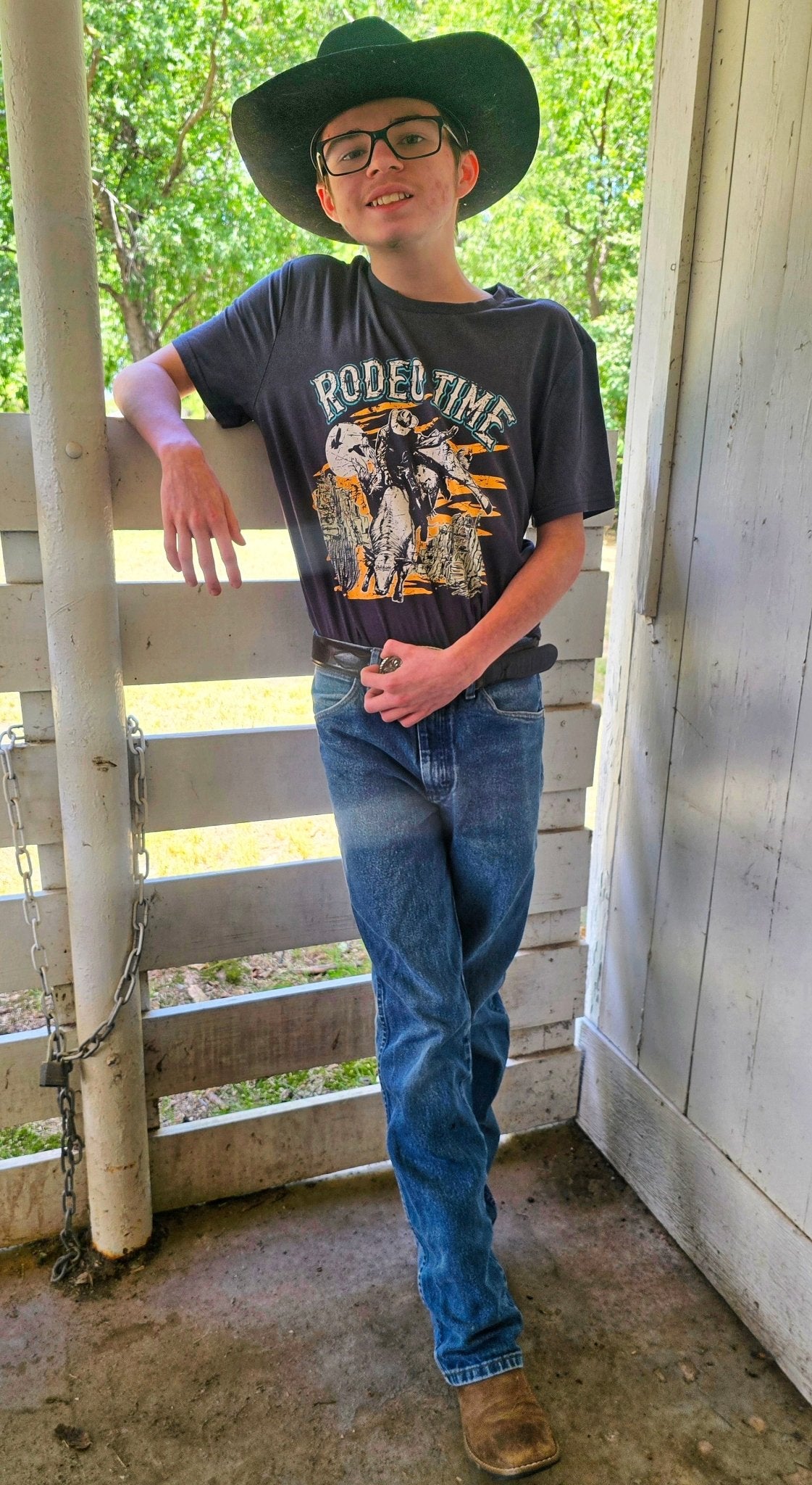Rodeo Time Graphic Tshirt - Pistols 'n Petticoats - western boutique - womens western wear - western wear womens