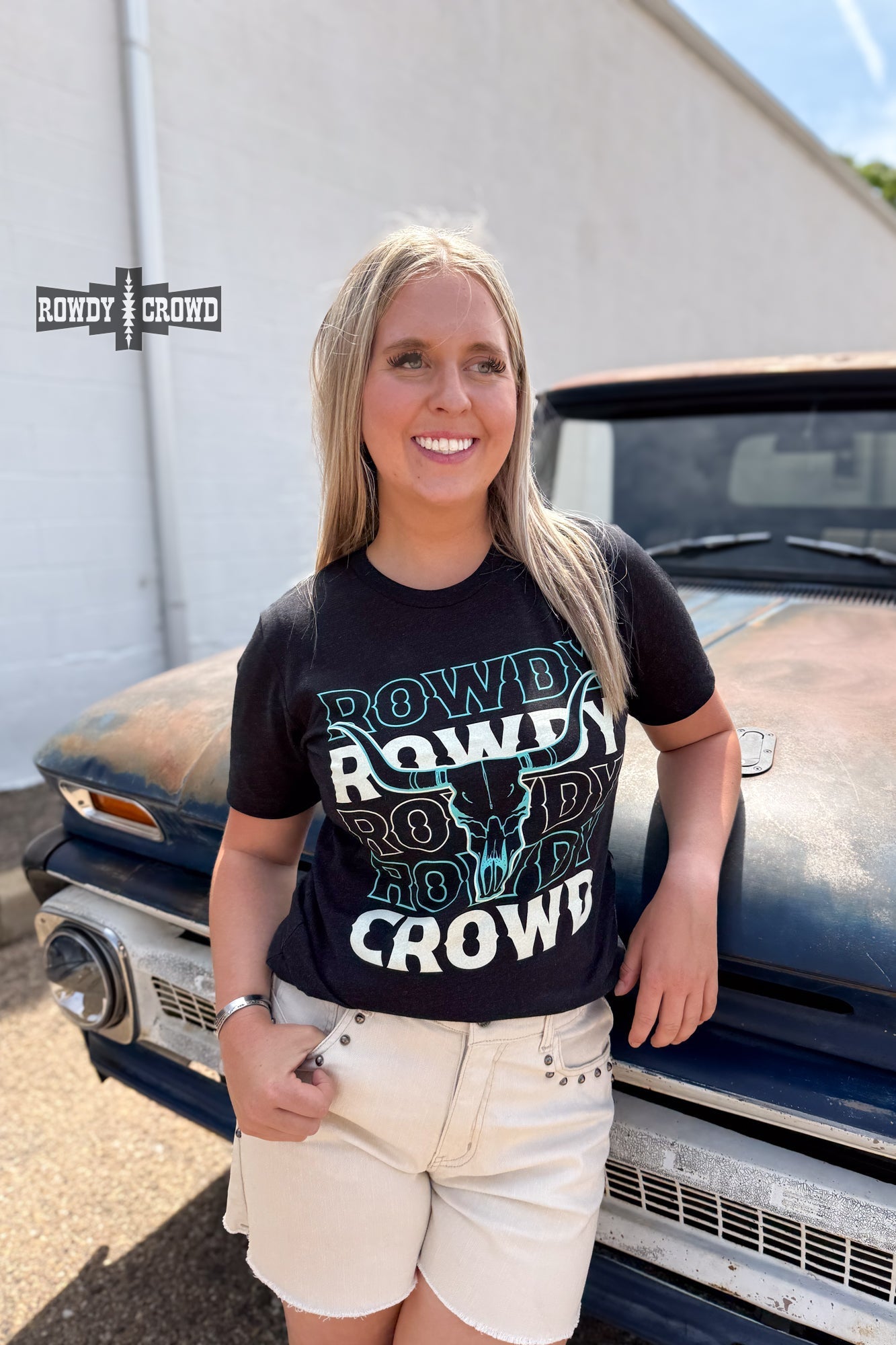 Rowdy Crowd PROMO Tee - Pistols 'n Petticoats - western boutique - womens western wear - western wear womens