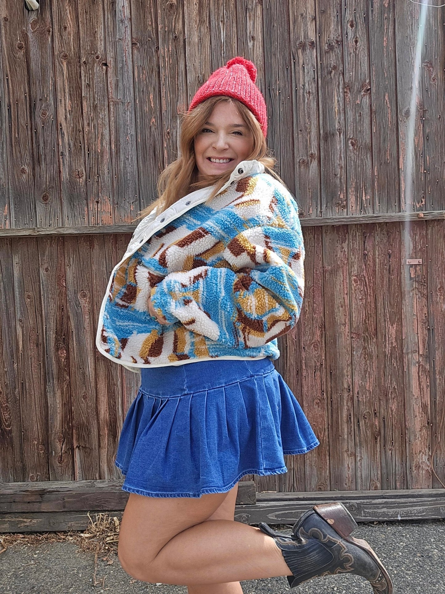 sherpa western jacket, womens sherpa fleece jacket, sherpa coat sweater hybrid, western outerwear women, cozy sherpa jacket, cowgirl sherpa coat, womens western jacket