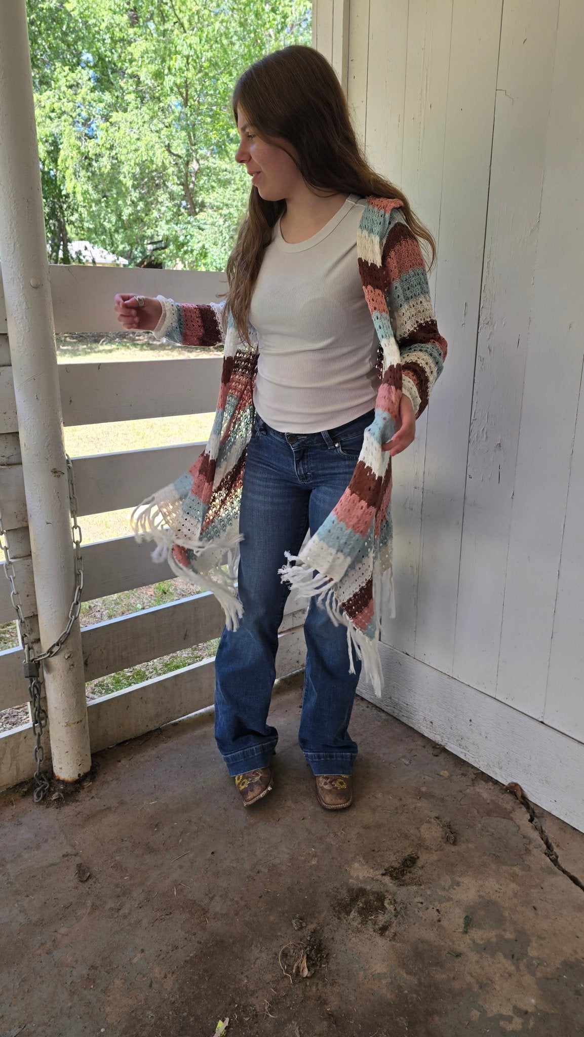 Stripped Duster - Pistols 'n Petticoats - western boutique - womens western wear - western wear womens