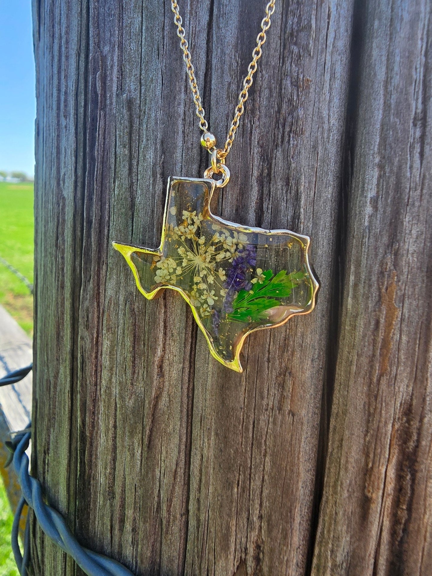 Texas Flower Press Necklace - Pistols 'n Petticoats - #westernboutique# - #westernfashion#