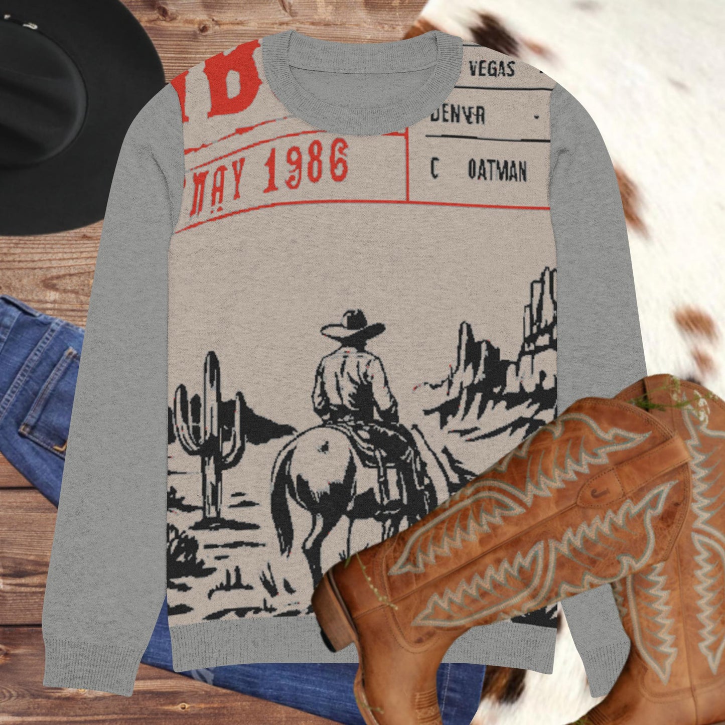 The Cowboy Ticket Knitted crew neck sweater - Pistols 'n Petticoats - #westernboutique# - #westernfashion#