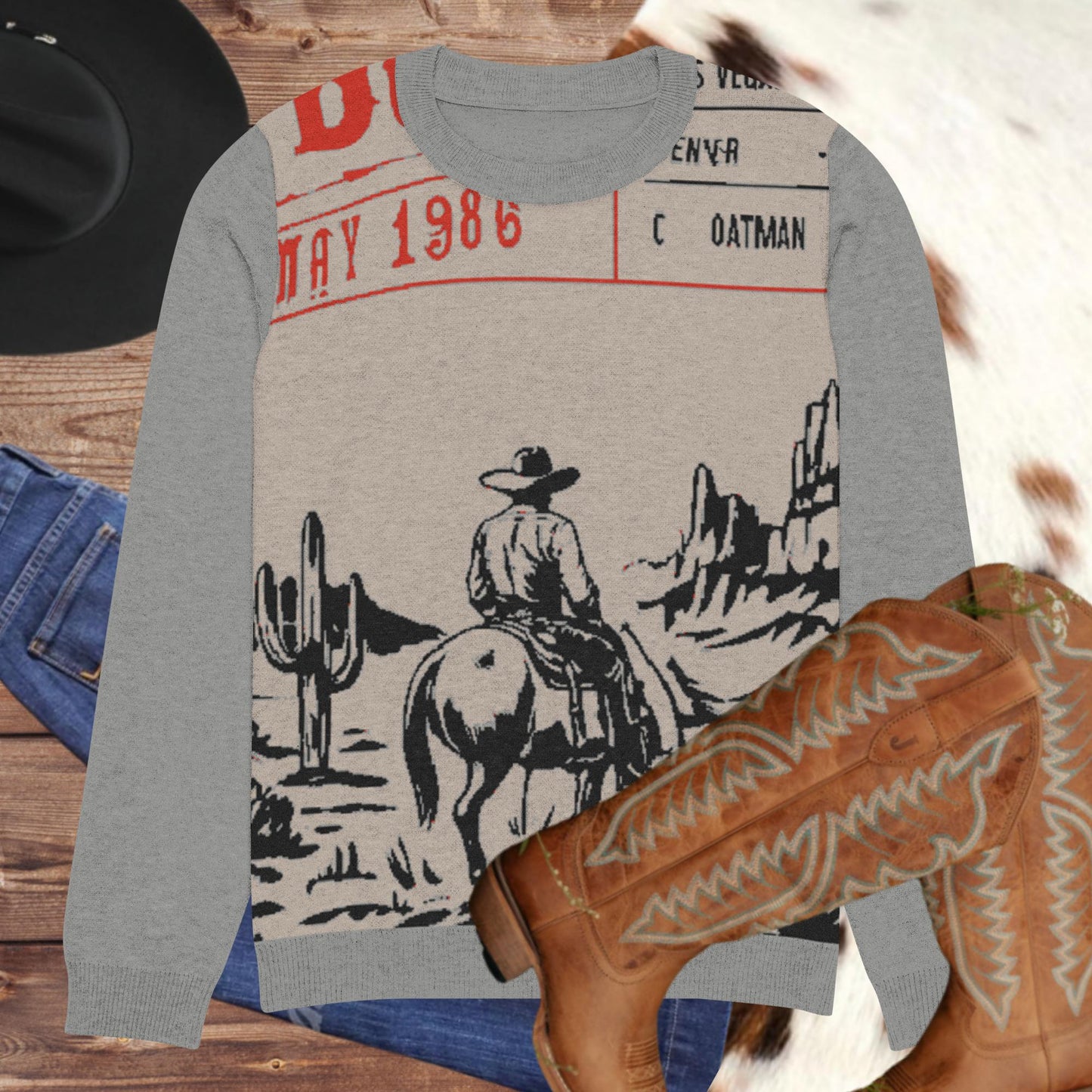 The Cowboy Ticket Knitted crew neck sweater - Pistols 'n Petticoats - #westernboutique# - #westernfashion#
