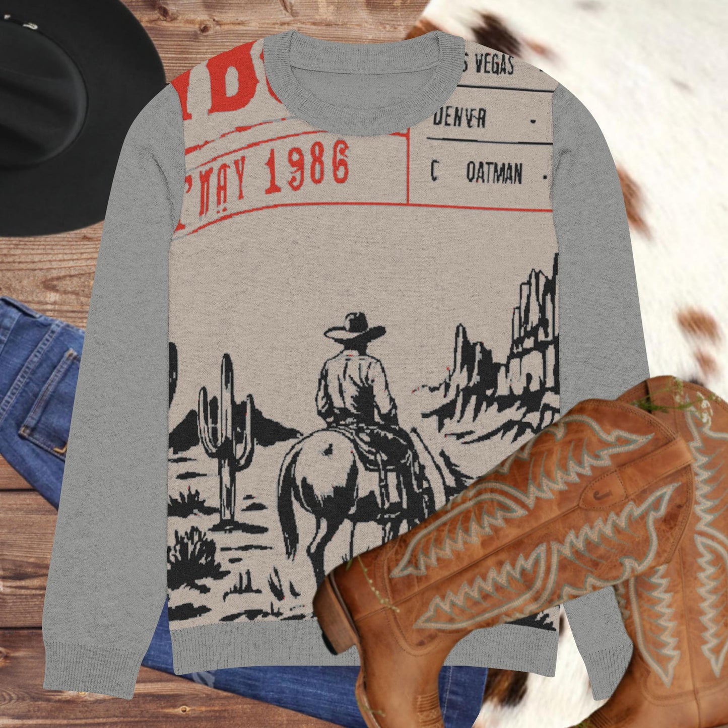The Cowboy Ticket Knitted crew neck sweater - Pistols 'n Petticoats - #westernboutique# - #westernfashion#