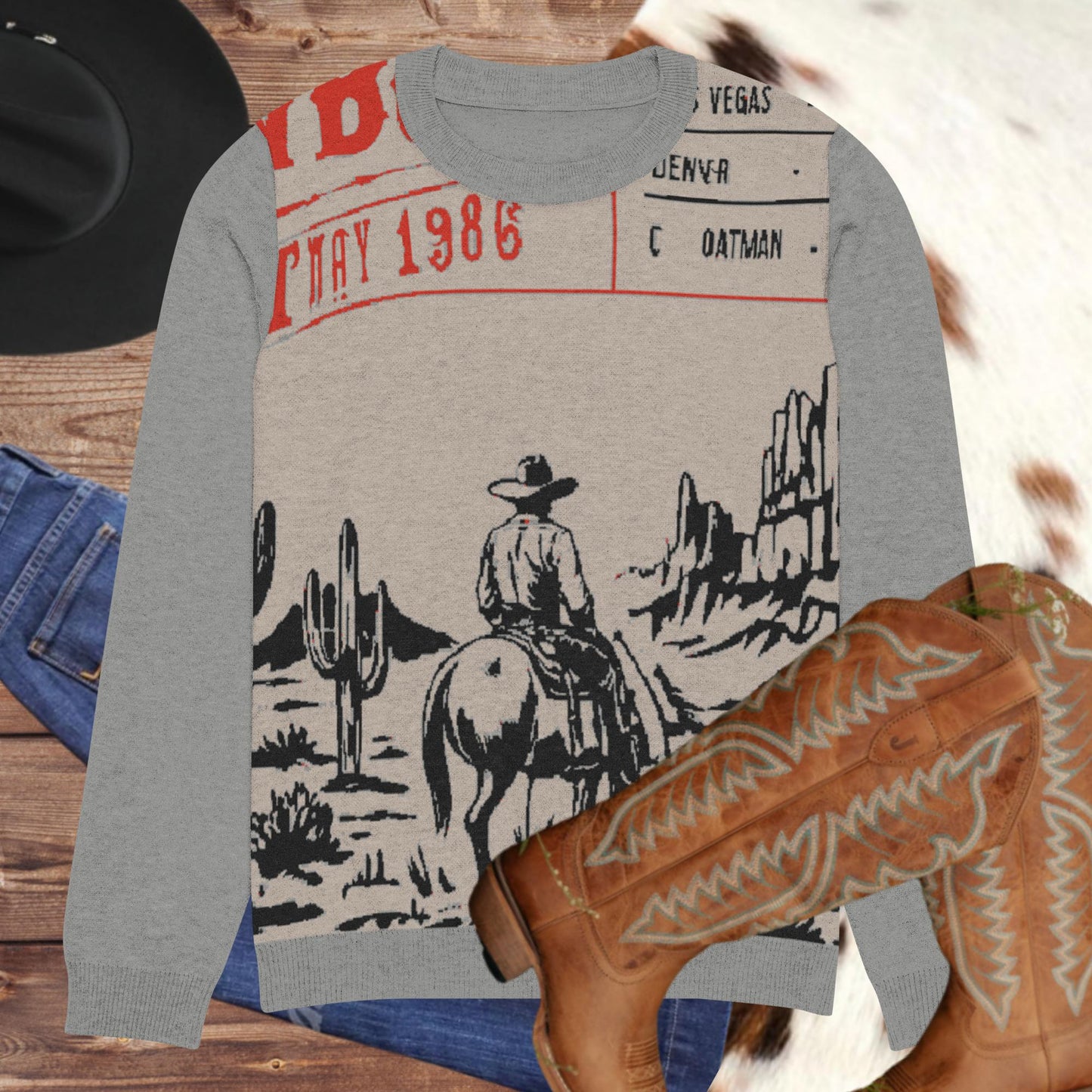 The Cowboy Ticket Knitted crew neck sweater - Pistols 'n Petticoats - #westernboutique# - #westernfashion#
