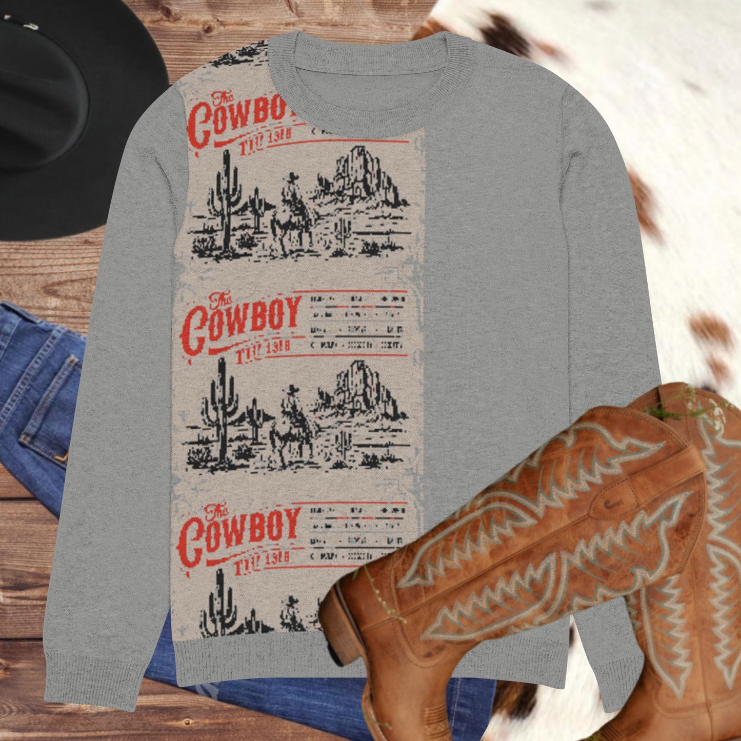 The Cowboy Ticket Knitted crew neck sweater - Pistols 'n Petticoats - #westernboutique# - #westernfashion#