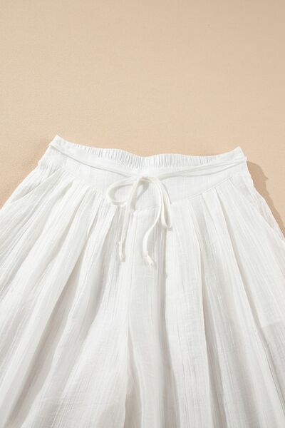 Tie Waist Pleated Wide Leg Pants - Pistols 'n Petticoats - #westernboutique# - #westernfashion#