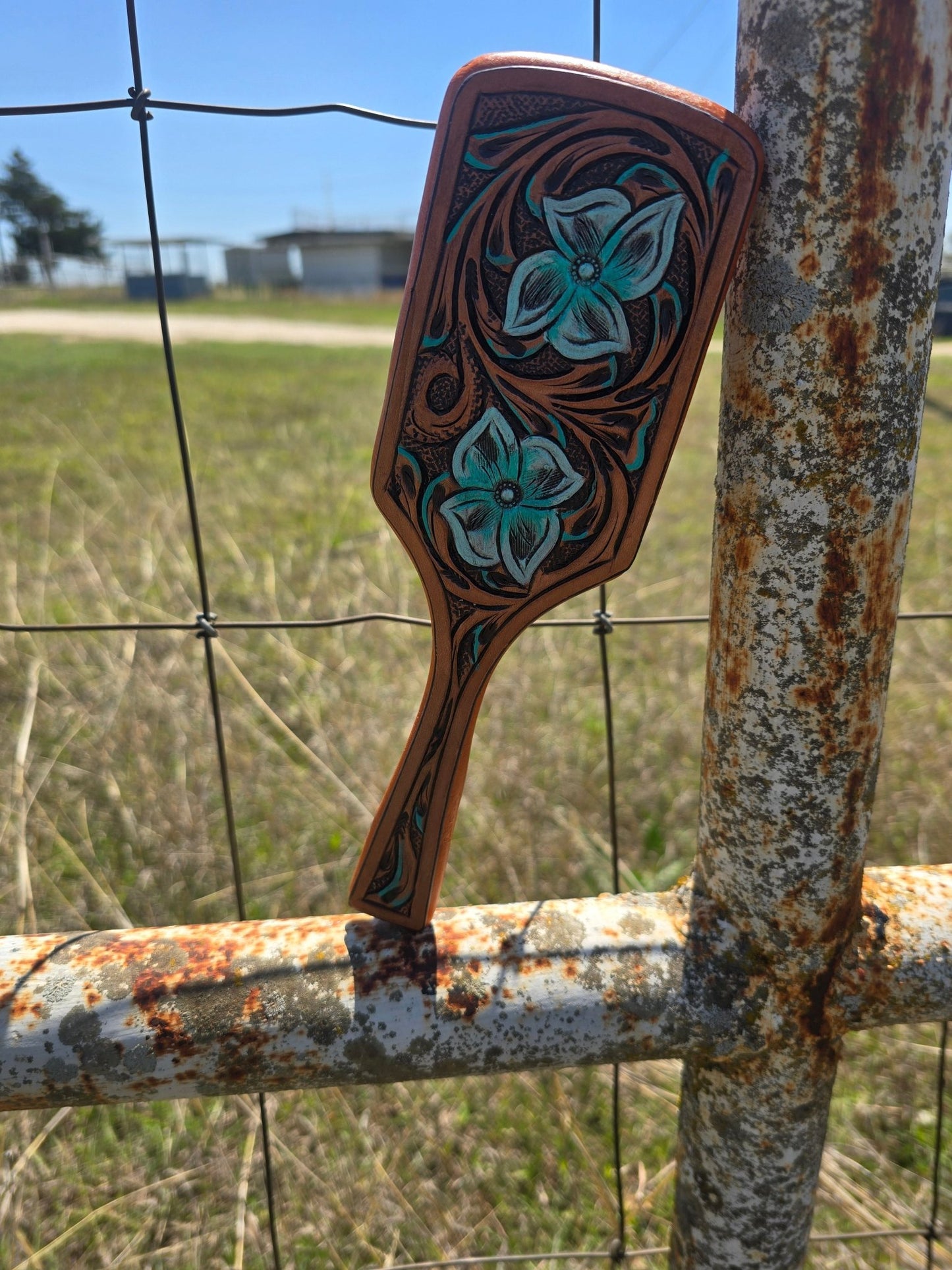 Tooled Brush - Pistols 'n Petticoats - #westernboutique# - #westernfashion#